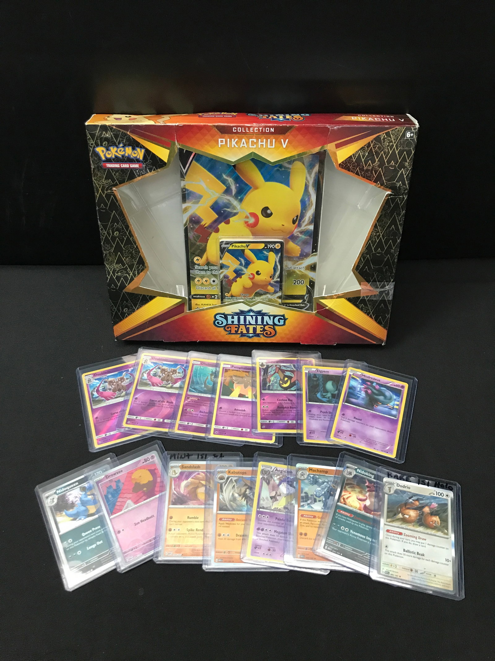 LOT OF 15 POKEMON TCG TRADING CARDS IN INDIVIDUAL SLEEVES & SHINING FATES BOX - BULK: Prices are in Canadian Dollars