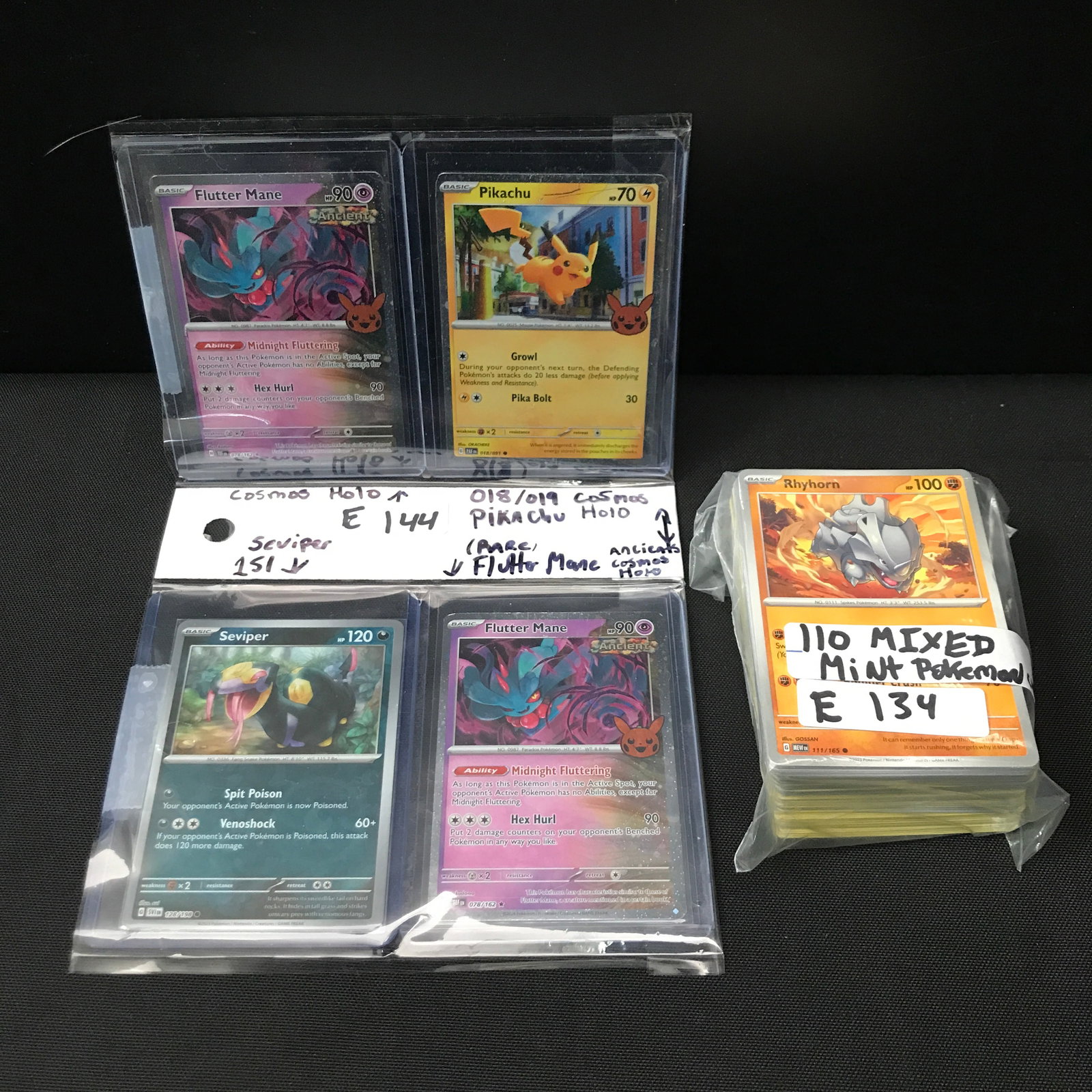LOT OF 114 POKEMON TCG TRADING CARDS INCLUDING PIKACHU HOLO 018/019 (1 of 1)