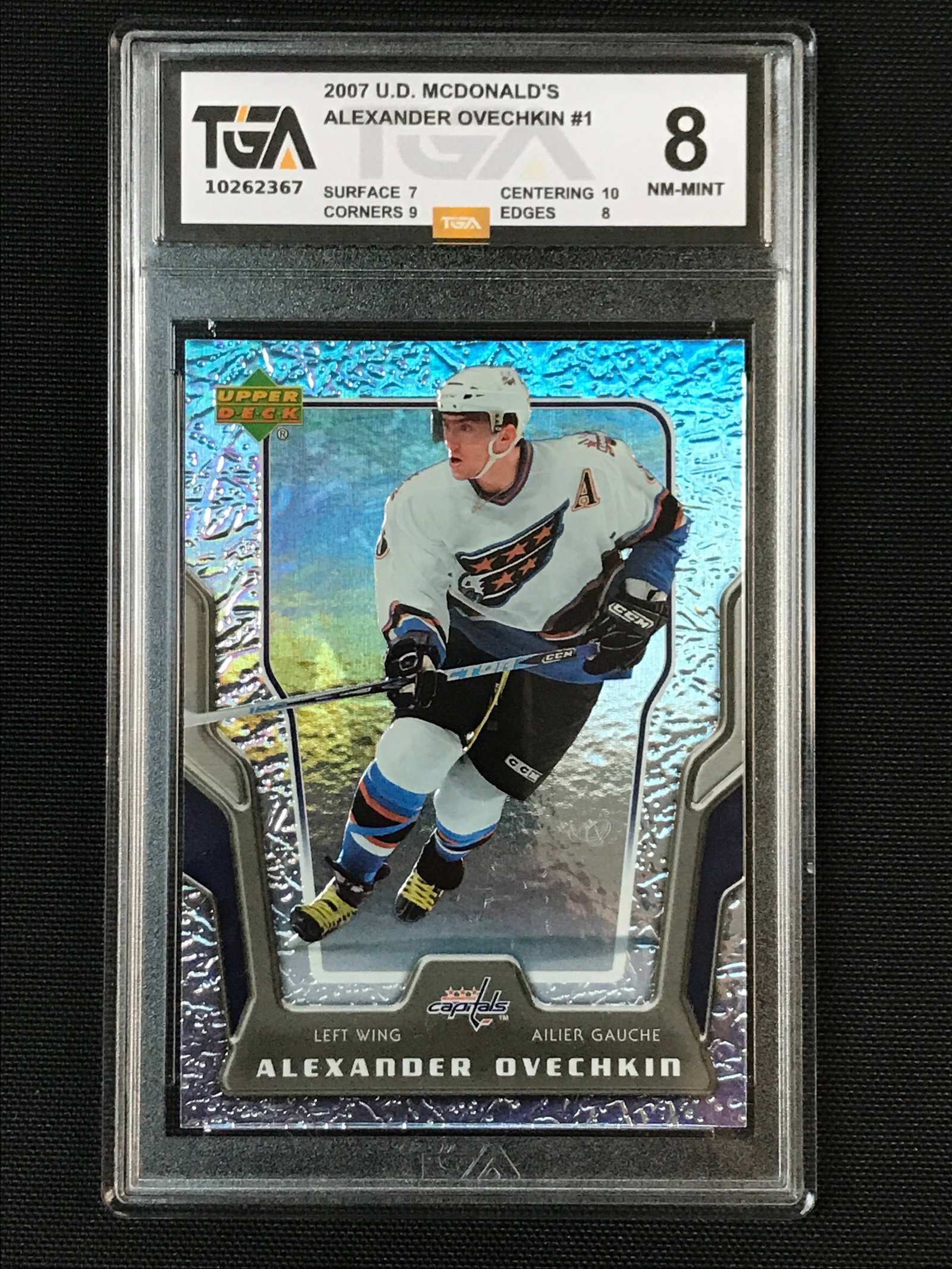 2007 UPPER DECK MCDONALDS ALEXANDER OVECHKIN TRADING CARD - TGA GRADE 8: Prices are in Canadian dollars