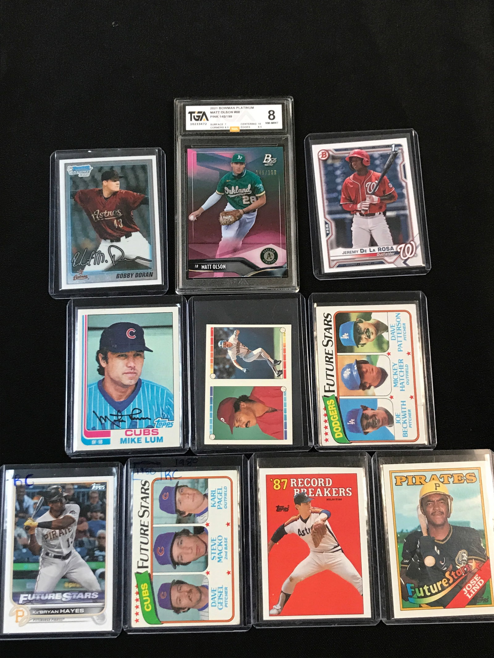 LOT OF 10 MLB TRADING CARDS INCLUDING 1 GRADED (1 of 1)