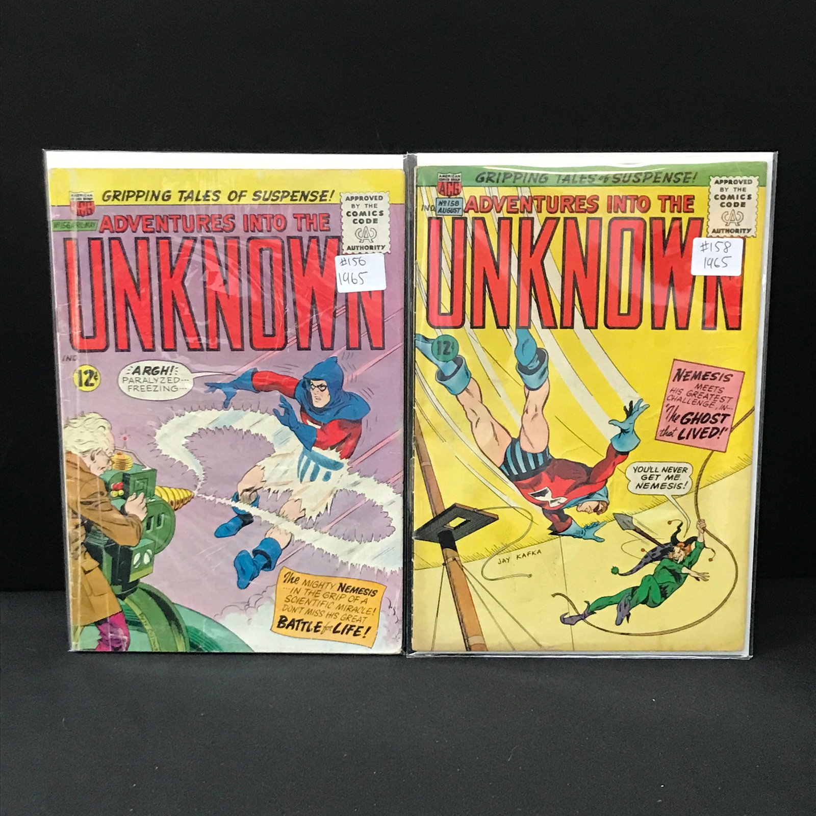 LOT OF 2 ADVENTURES INTO THE UNKNOWN COMICS #156 & #158 (1965) - ACG: Prices are in Canadian dollars