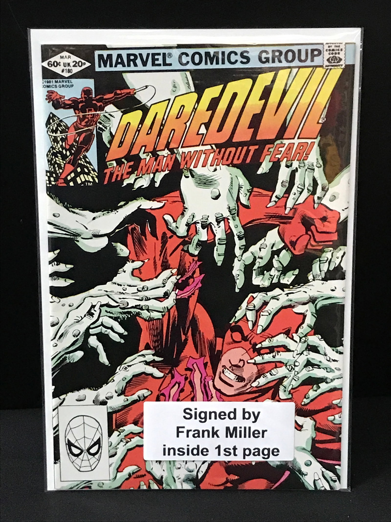 DAREDEVIL #180 SIGNED BY FRANK MILLER - MARVEL COMICS (1 of 2)