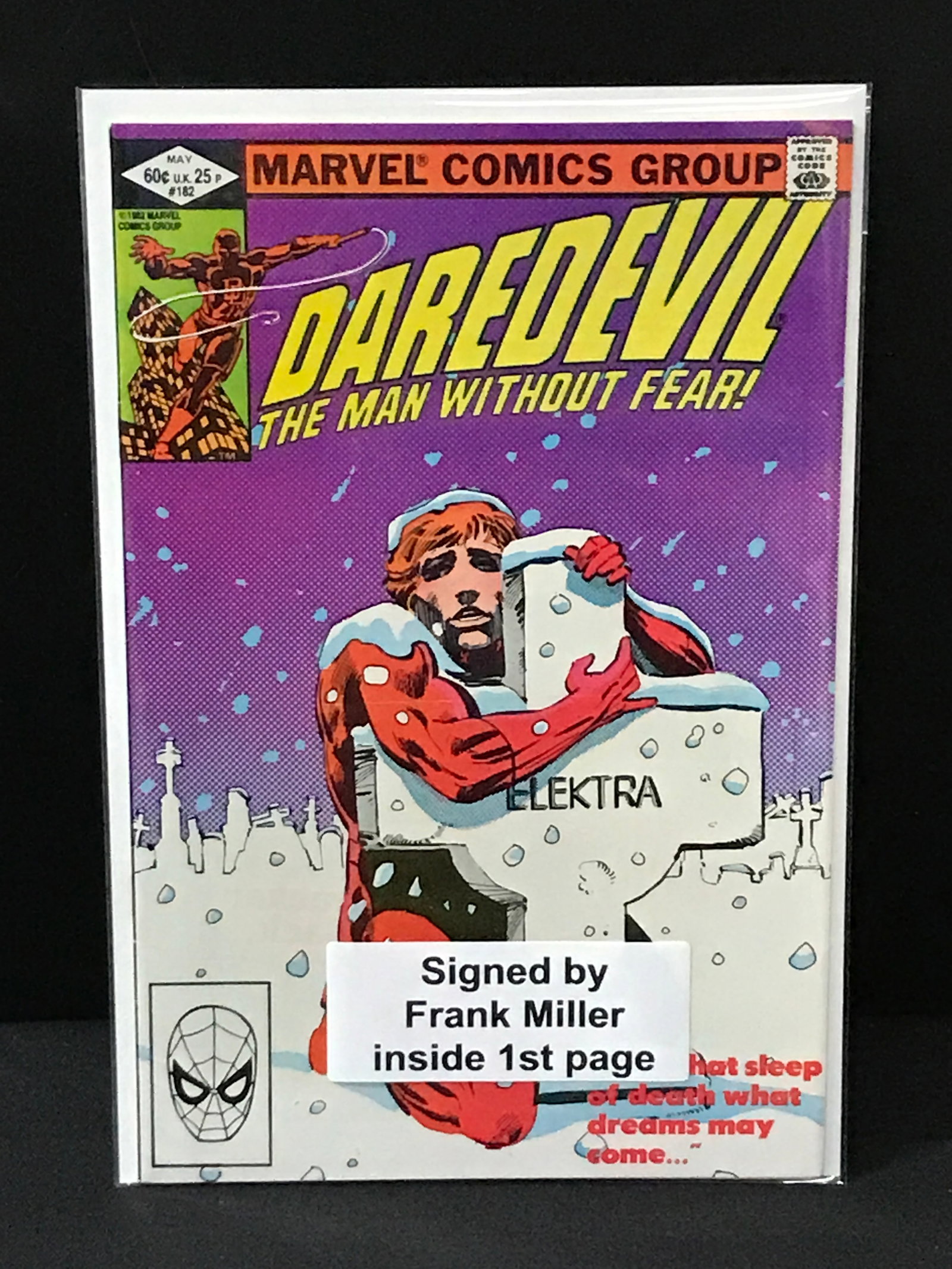 DAREDEVIL #182 SIGNED BY FRANK MILLER - MARVEL COMICS (1 of 2)