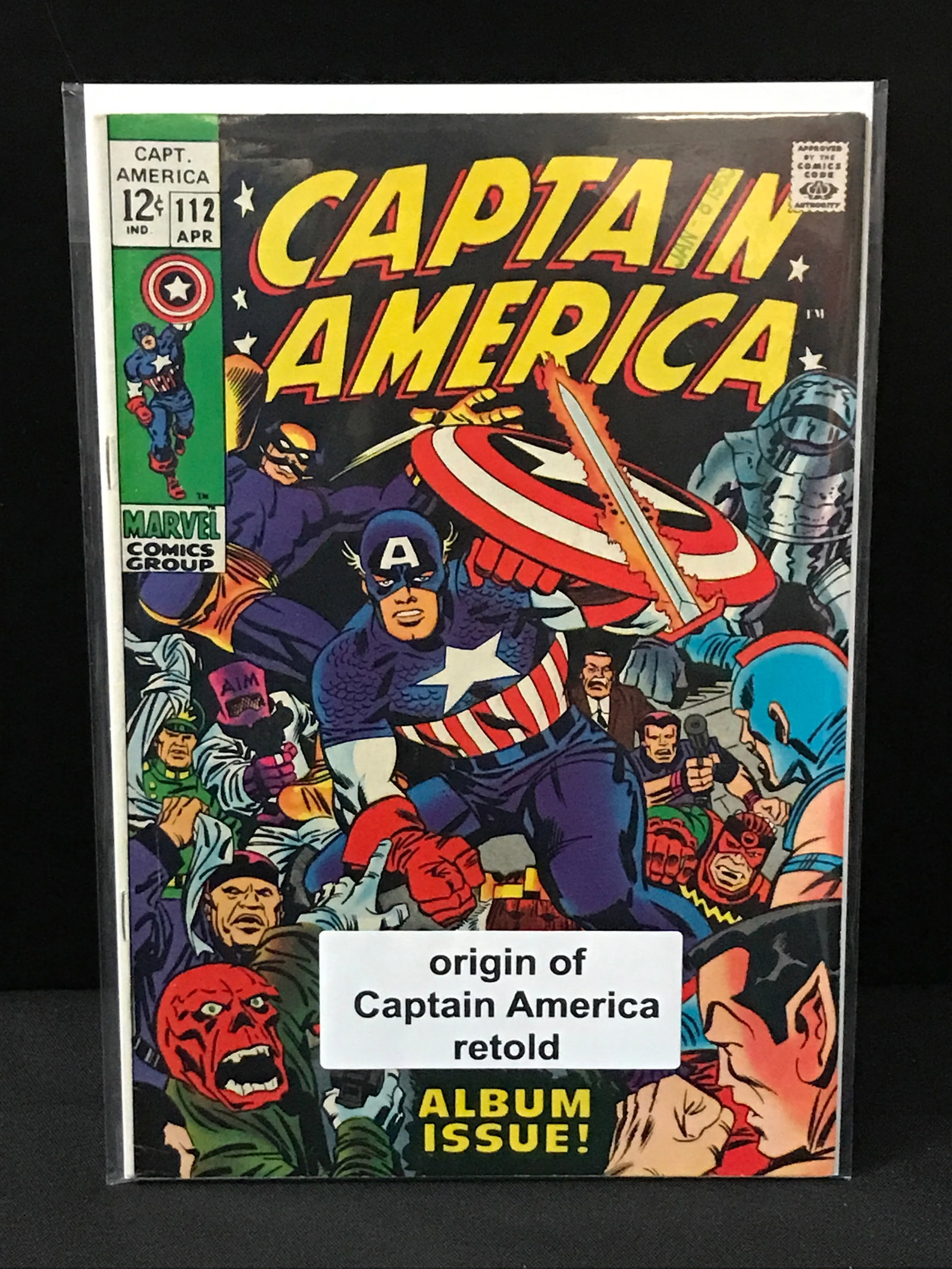 CAPTAIN AMERICA #112 ORIGIN OF CAPTAIN AMERICA RETOLD - MARVEL COMICS (1 of 1)