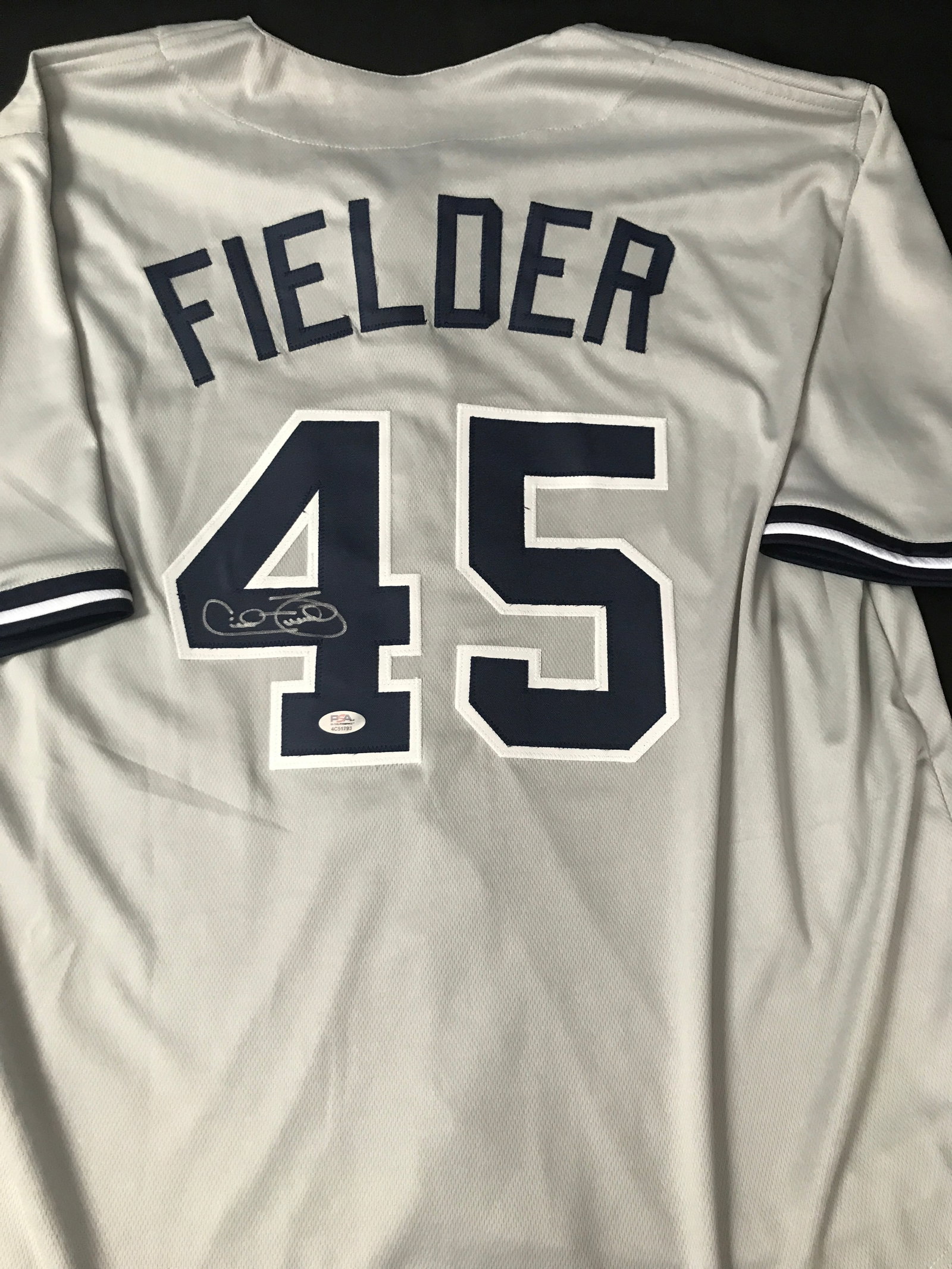 CECIL FIELDER SIGNED NEW YORK YANKEES JERSEY - PSA COA (1 of 3)
