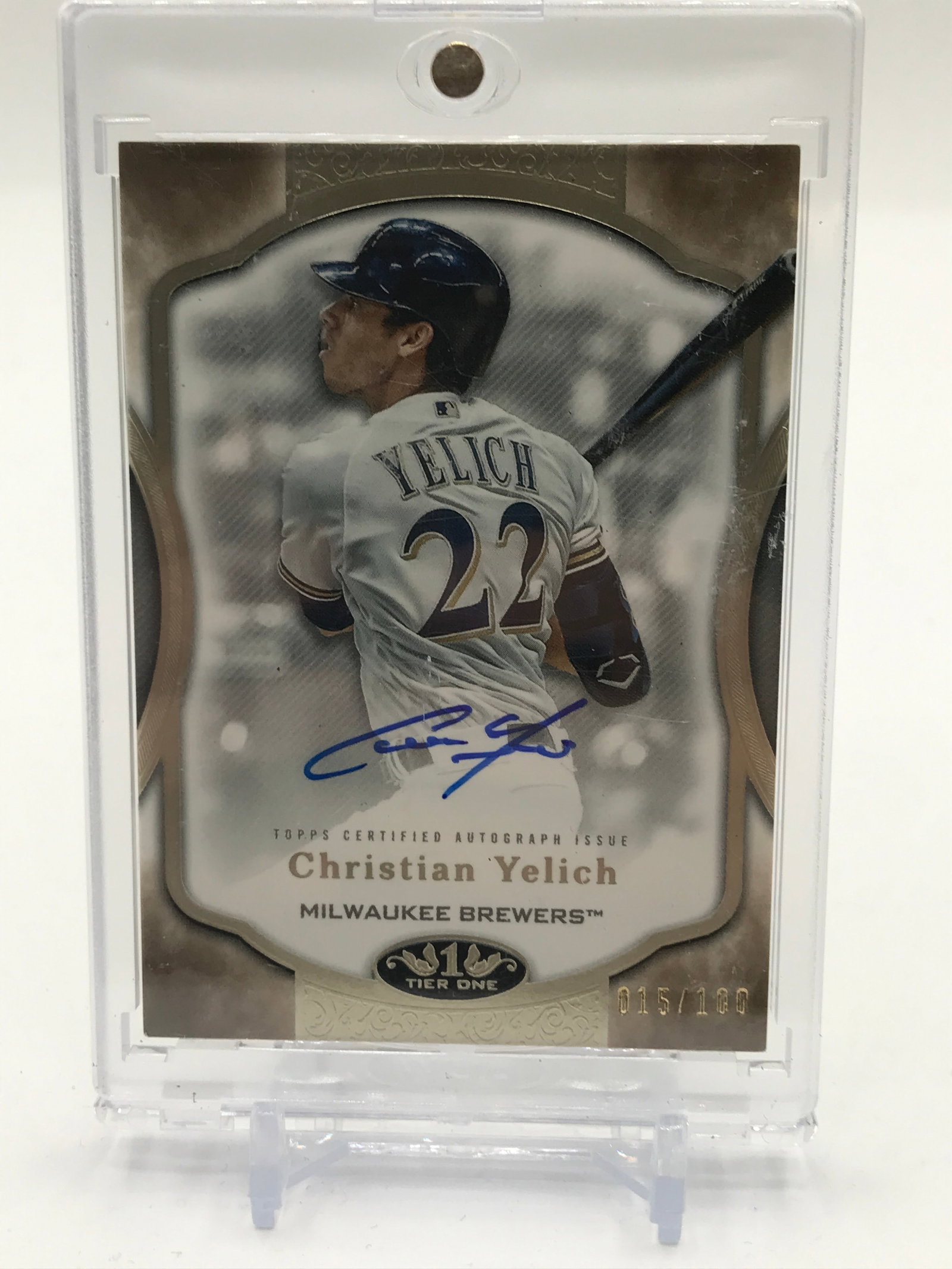 2020 TOPPS TIER ONE BASEBALL CHRISTIAN YELICH SIGNED TRADING CARD 015/100: Prices are in Canadian dollars