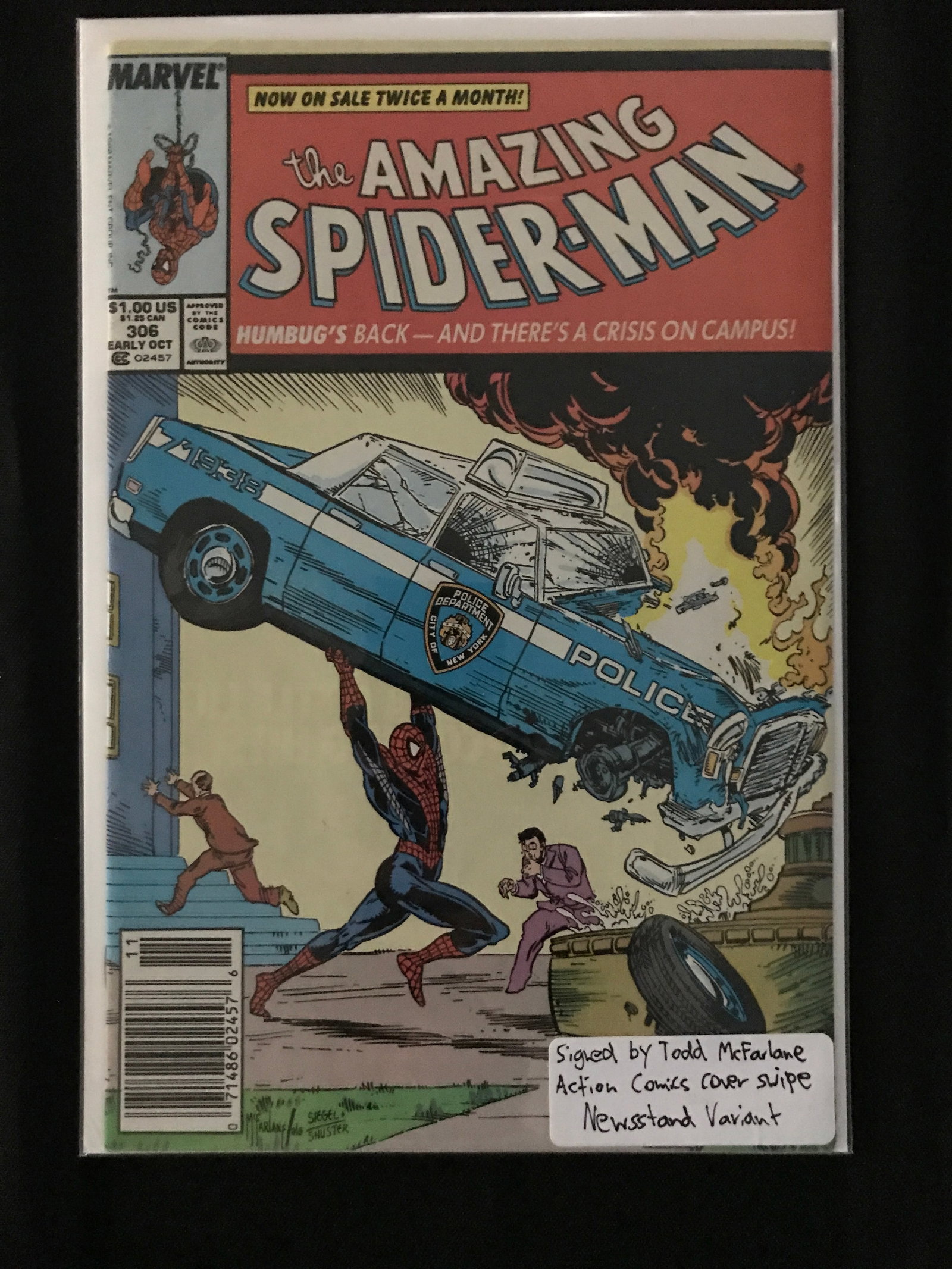 THE AMAZING SPIDERMAN #306 SIGNED BY TODD MACFARLANE - MARVEL COMICS: Prices are in Canadian dollars