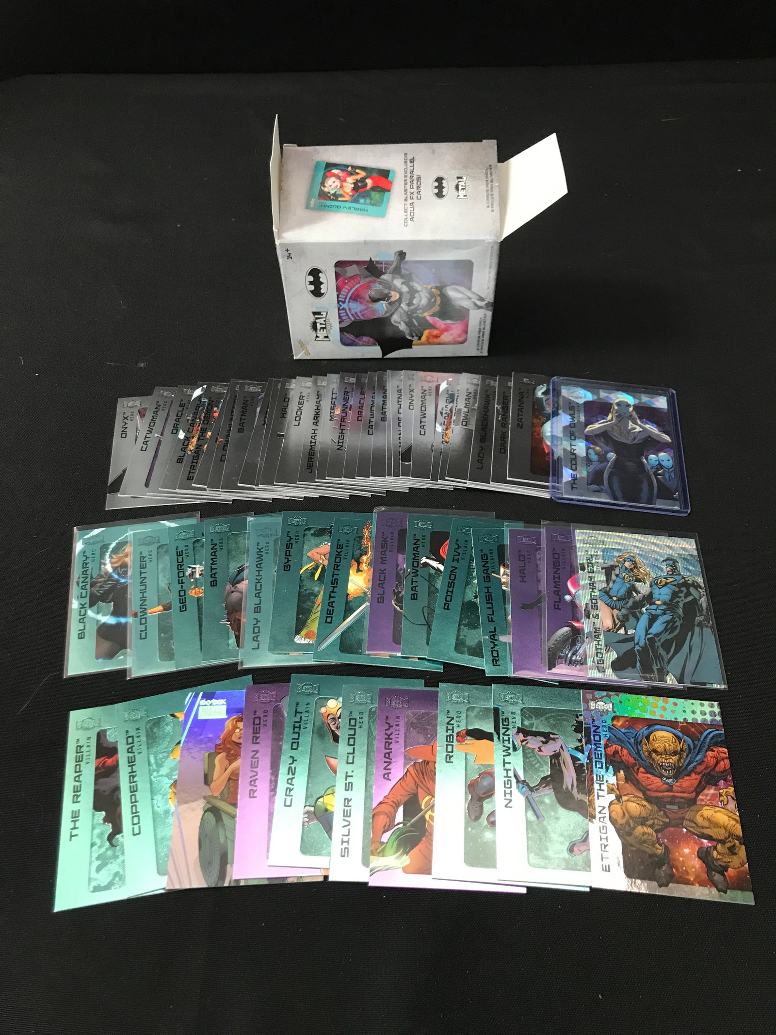 LOT OF BATMAN LEAF METAL TRADING CARDS AND BOX - BULK (1 of 1)