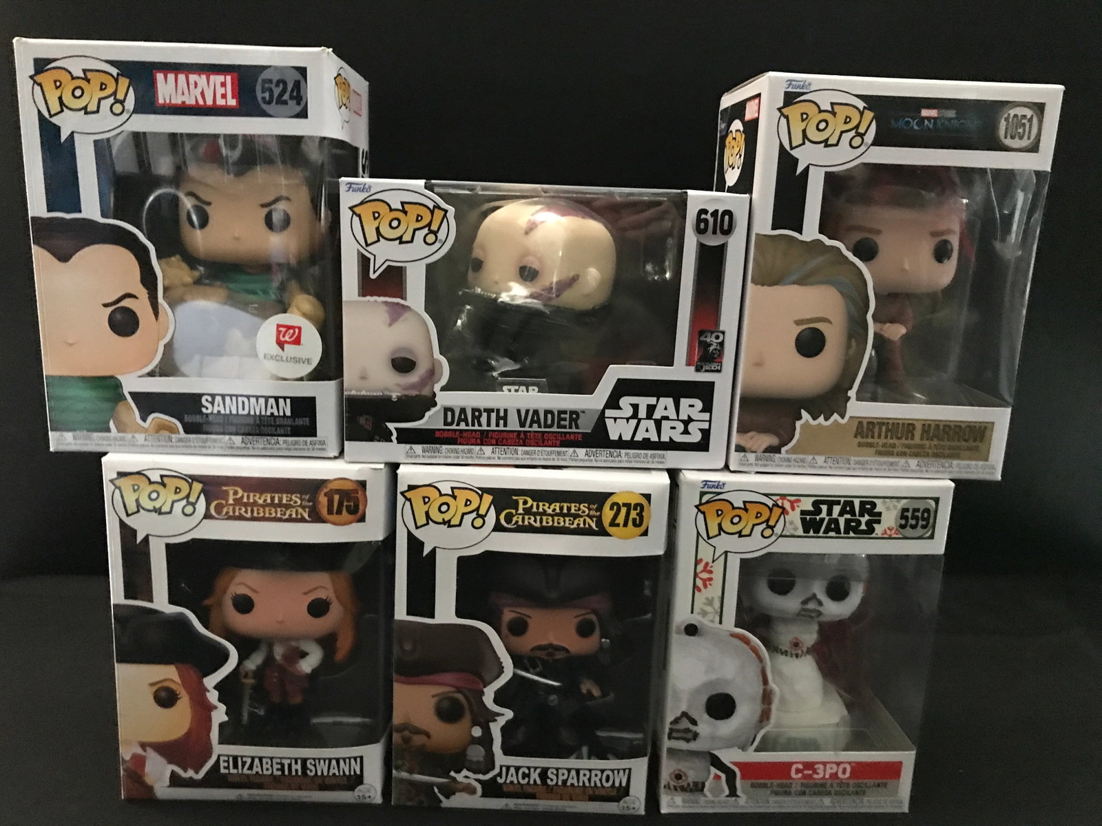 LOT OF 6 FUNKO POPS: Prices are in Canadian dollars