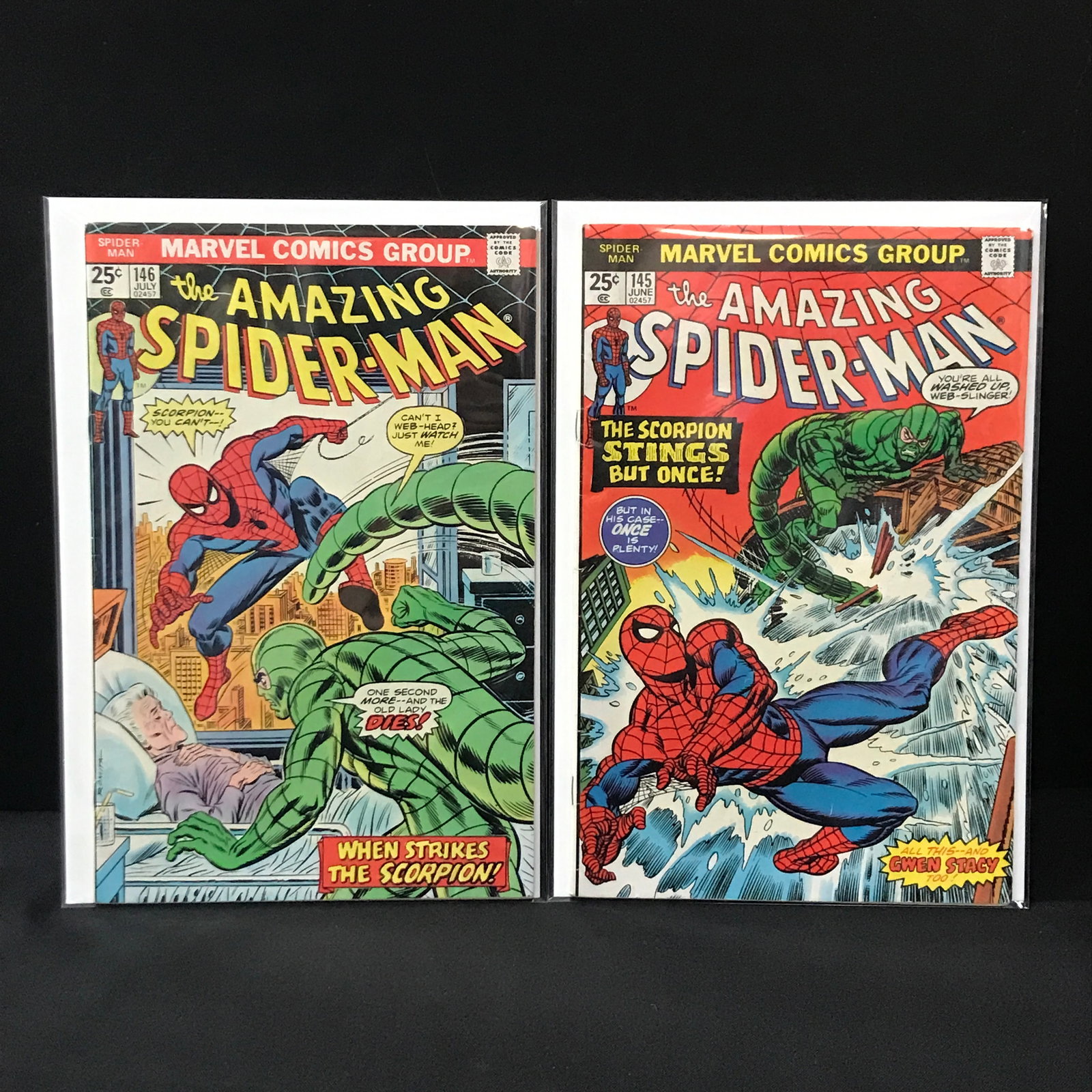 LOT OF 2 AMAZING SPIDERMAN COMICS #145-146 - MARVEL COMICS (1 of 1)