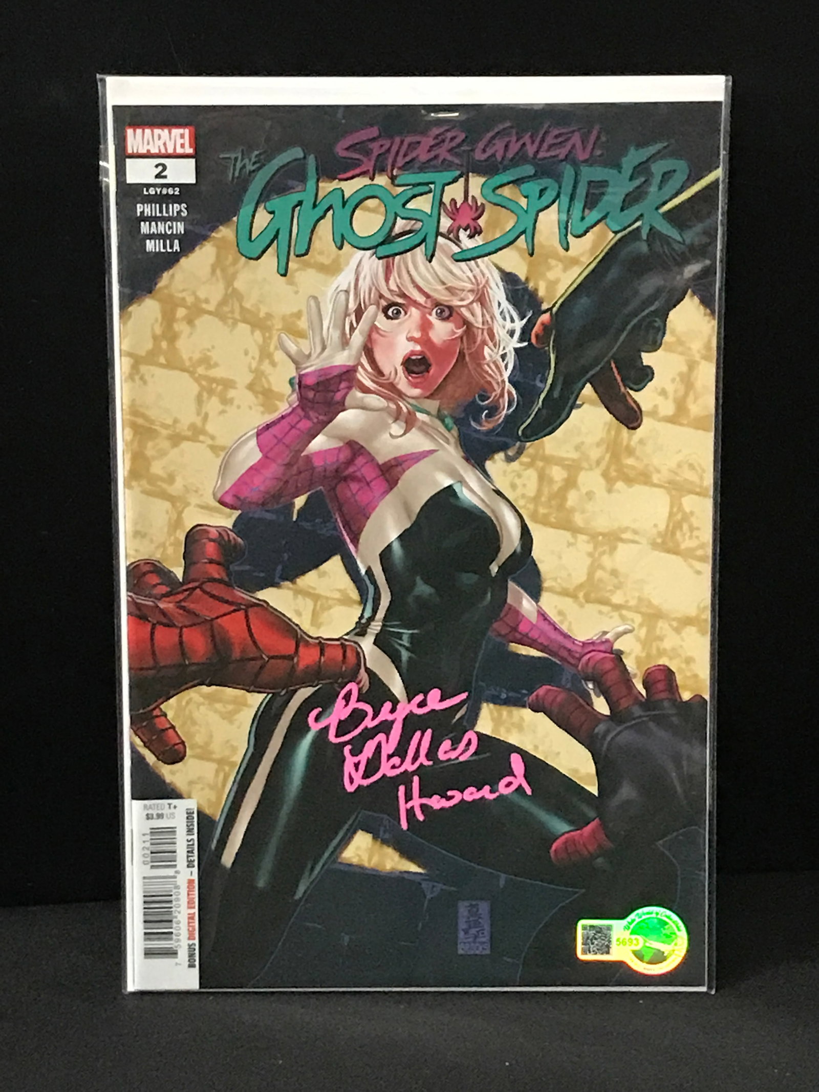 BRYCE DALLAS HOWARD SIGNED SPIDER GWEN COMIC - WWOC COA (1 of 2)