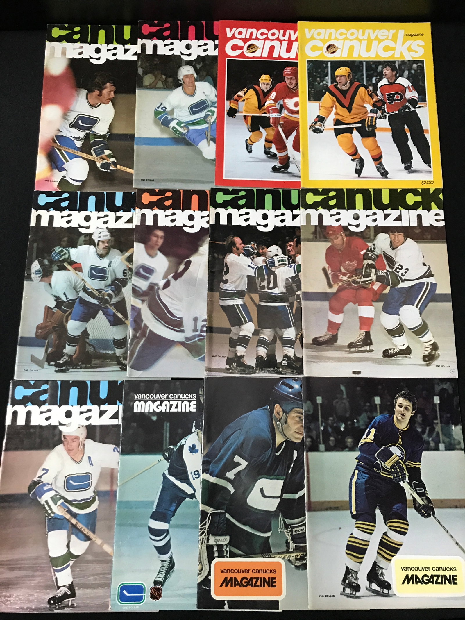 LOT OF 12 VANCOUVER CANUCKS HOCKEY MAGAZINES: Prices are in Canadian Dollars
