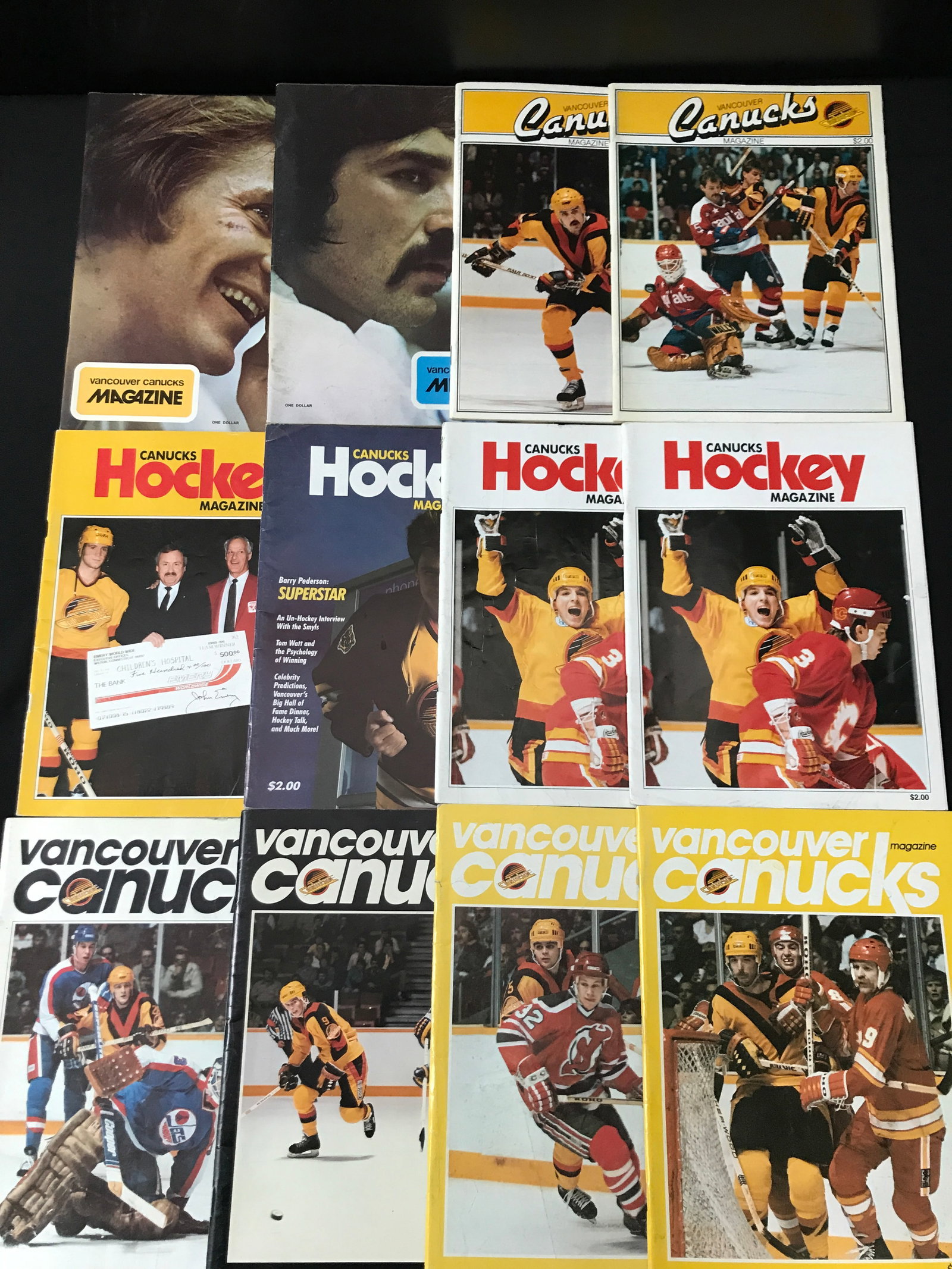 LOT OF 12 VANCOUVER CANUCKS HOCKEY MAGAZINES: Prices are in Canadian Dollars