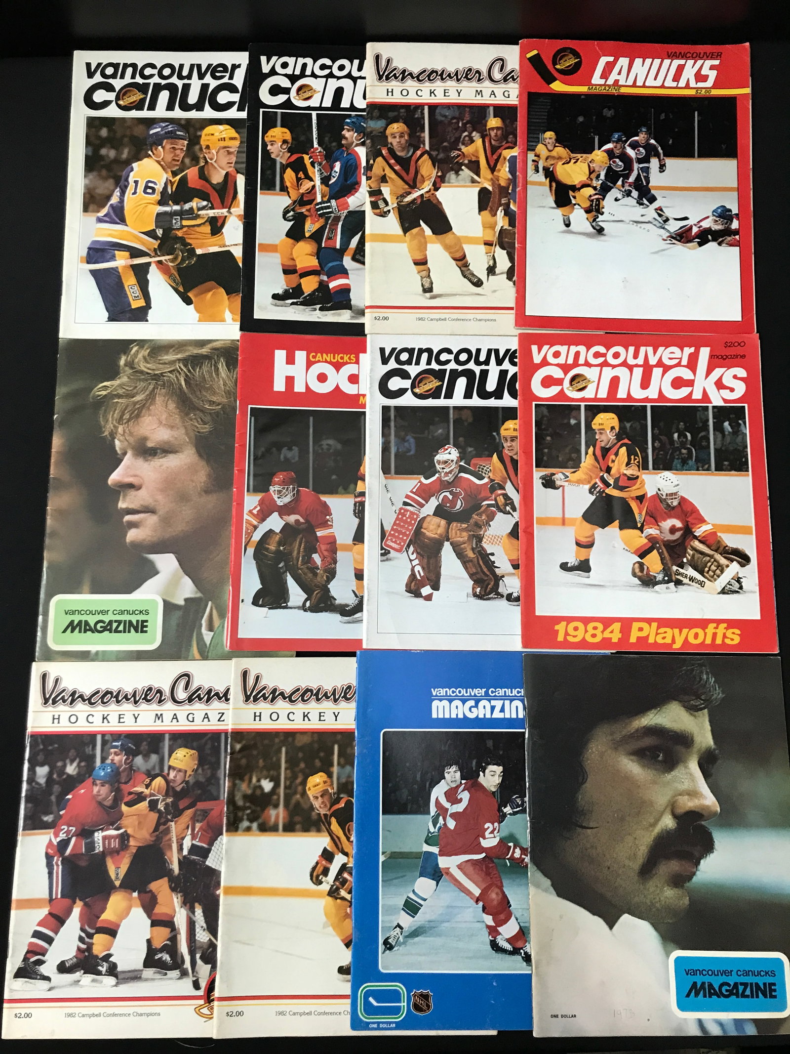 LOT OF 12 VANCOUVER CANUCKS HOCKEY MAGAZINES: Prices are in Canadian Dollars