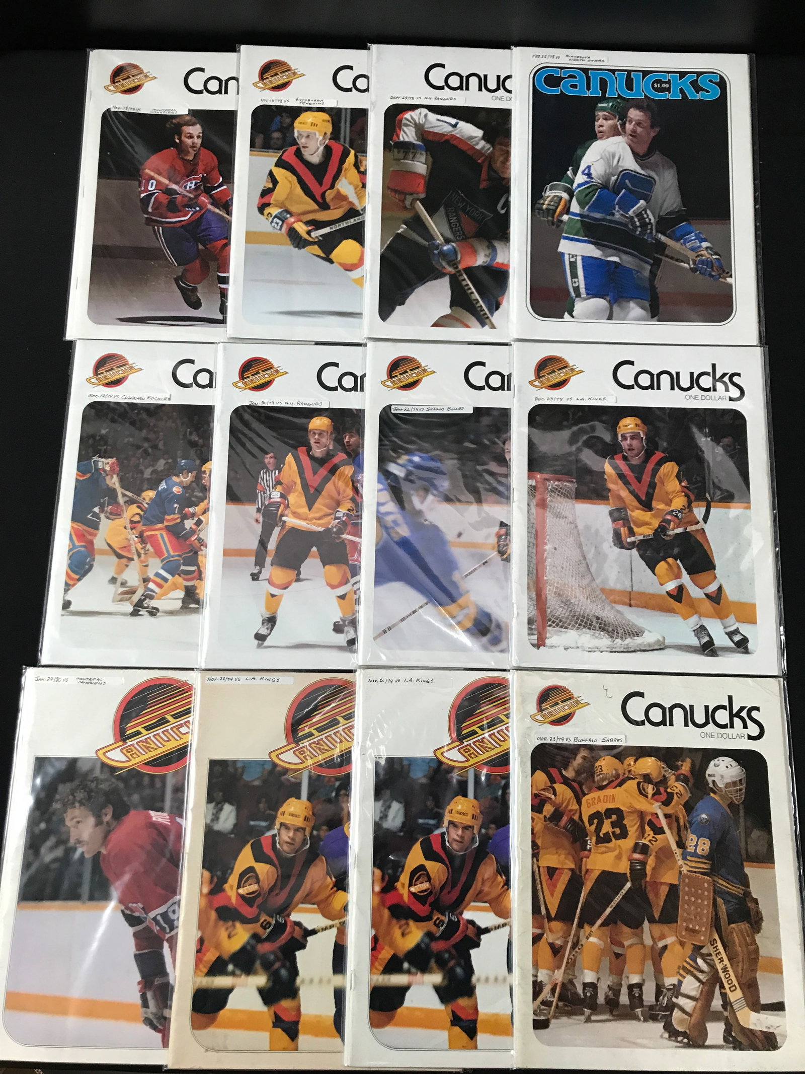 LOT OF 12 VANCOUVER CANUCKS HOCKEY MAGAZINES: Prices are in Canadian Dollars