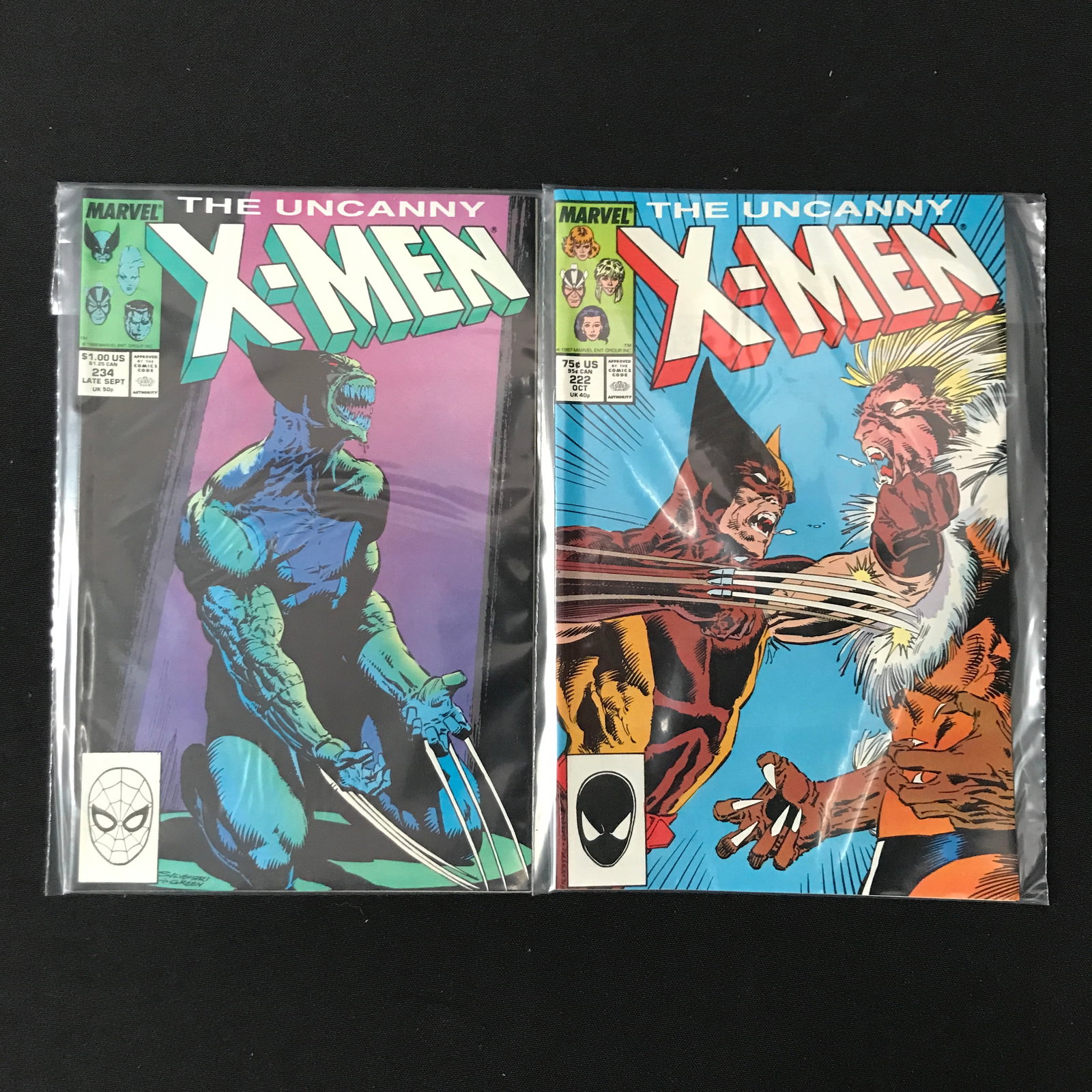 LOT OF 2 THE UNCANNY X-MEN COMICS #222 & #234 - MARVEL COMICS (1 of 1)