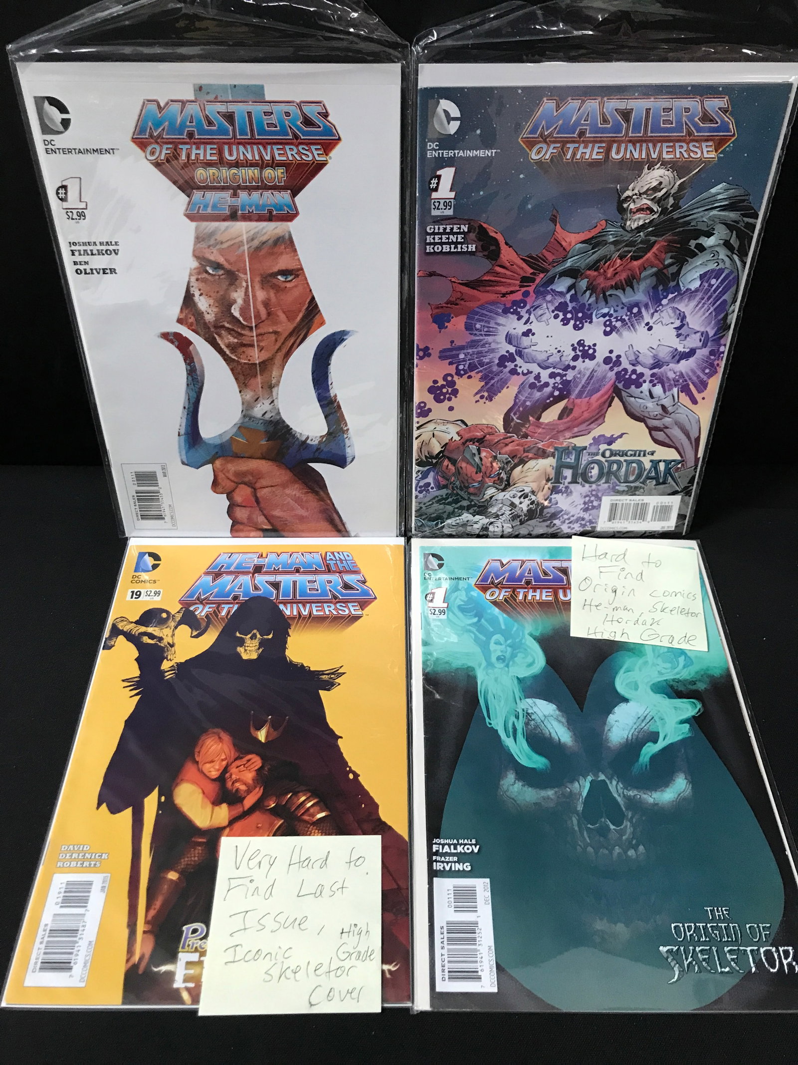 LOT OF 4 MASTERS OF THE UNIVERSE COMICS INCLUDING #1 - DC COMICS: Prices are in Canadian Dollars