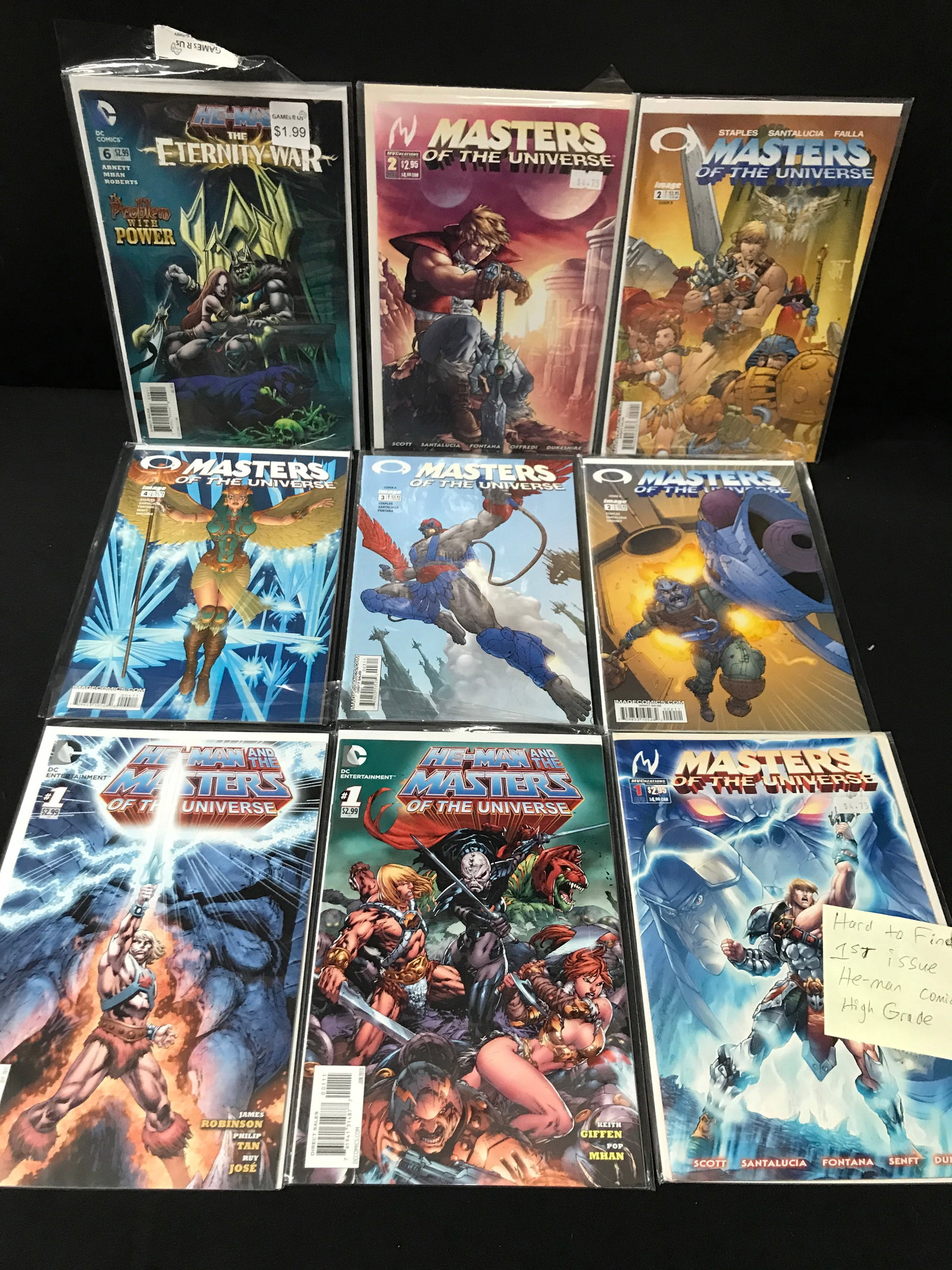 LOT OF 9 MASTERS OF THE UNIVERSE COMICS - DC: Prices are in Canadian Dollars