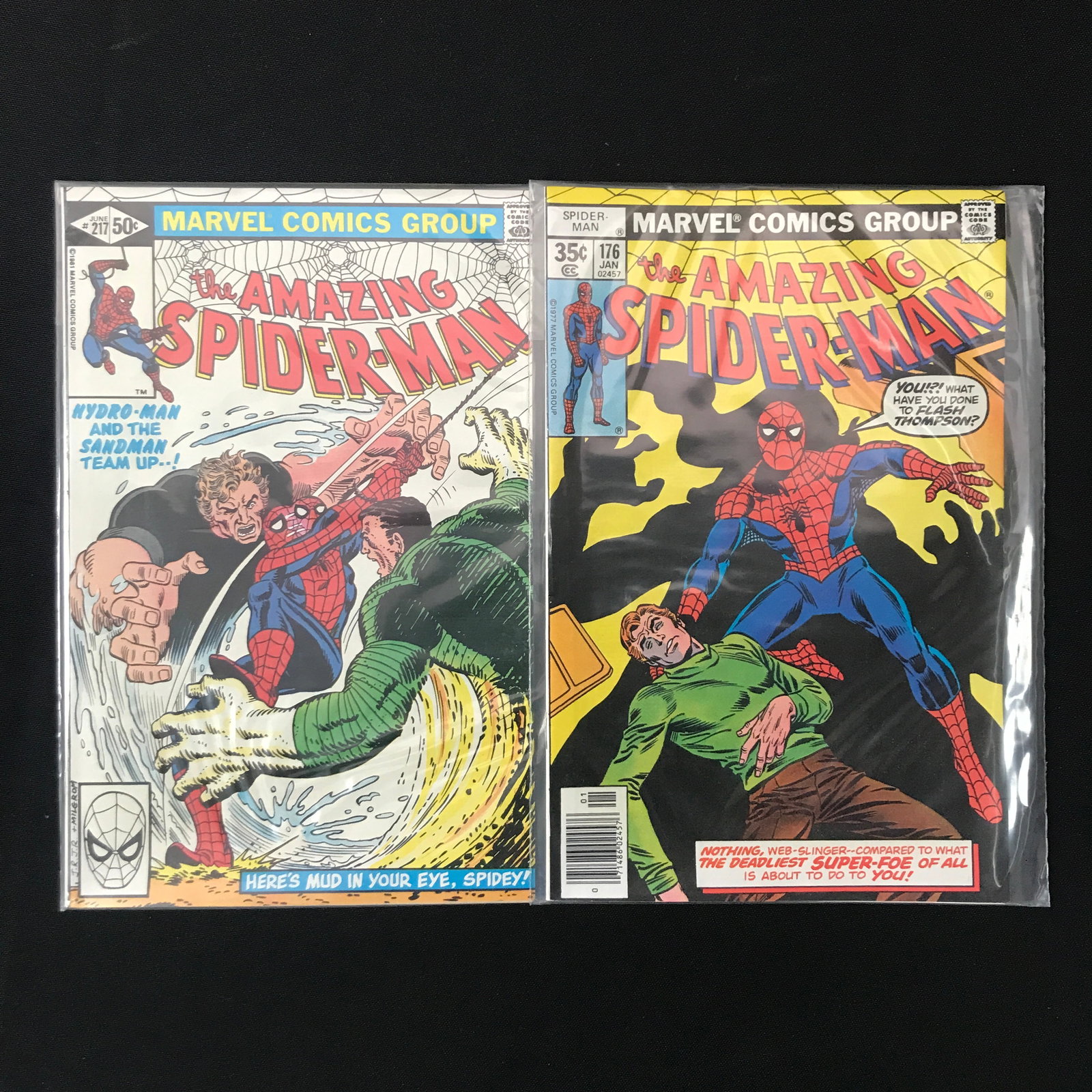 LOT OF 2 AMAZING SPIDERMAN COMICS #176 AND #217 (MARVEL): Prices are in Canadian Dollars