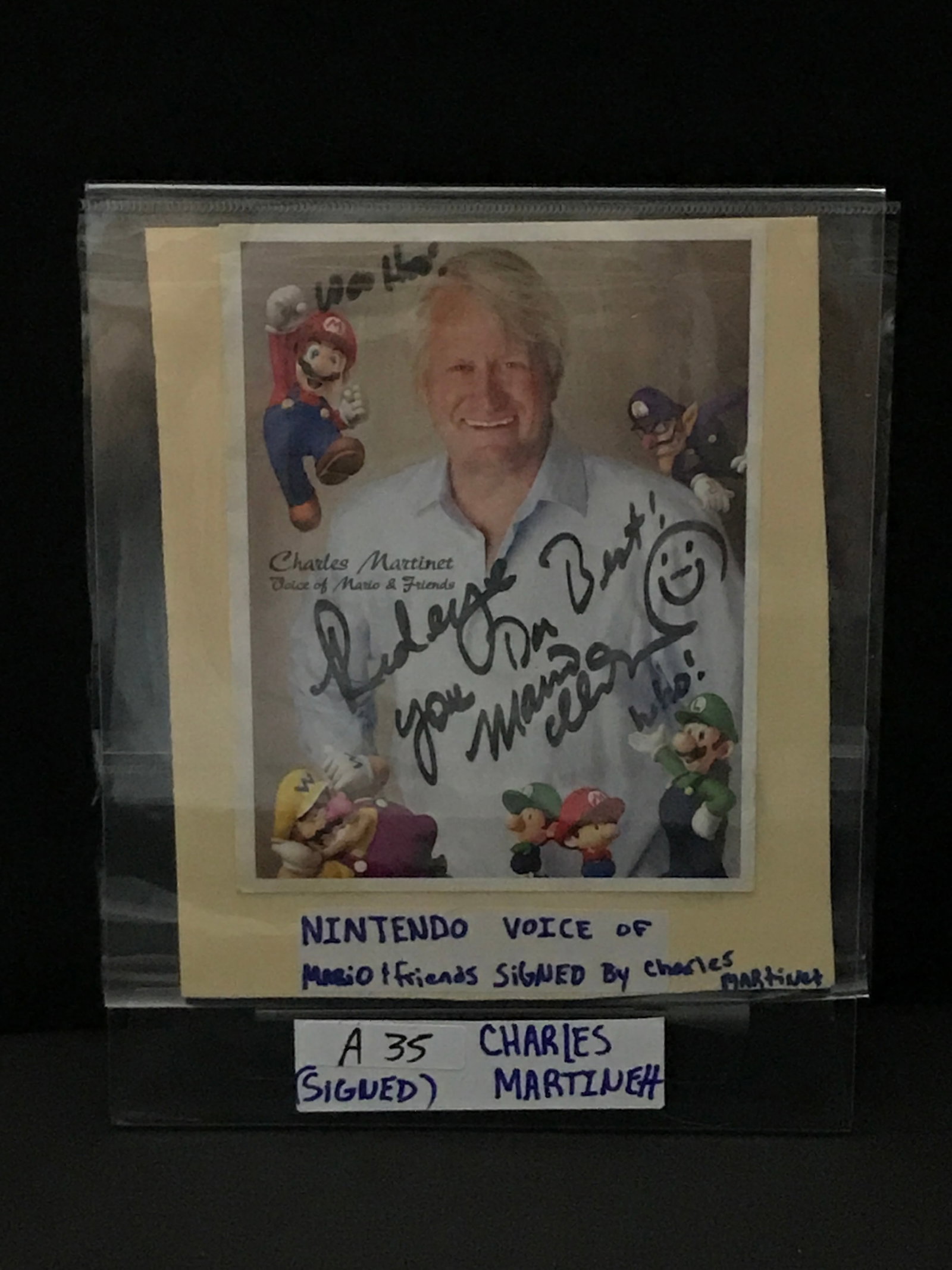 CHARLES MARTINEH SIGNED PICTURE - VOICE OF MARIO AND FRIENDS (1 of 1)
