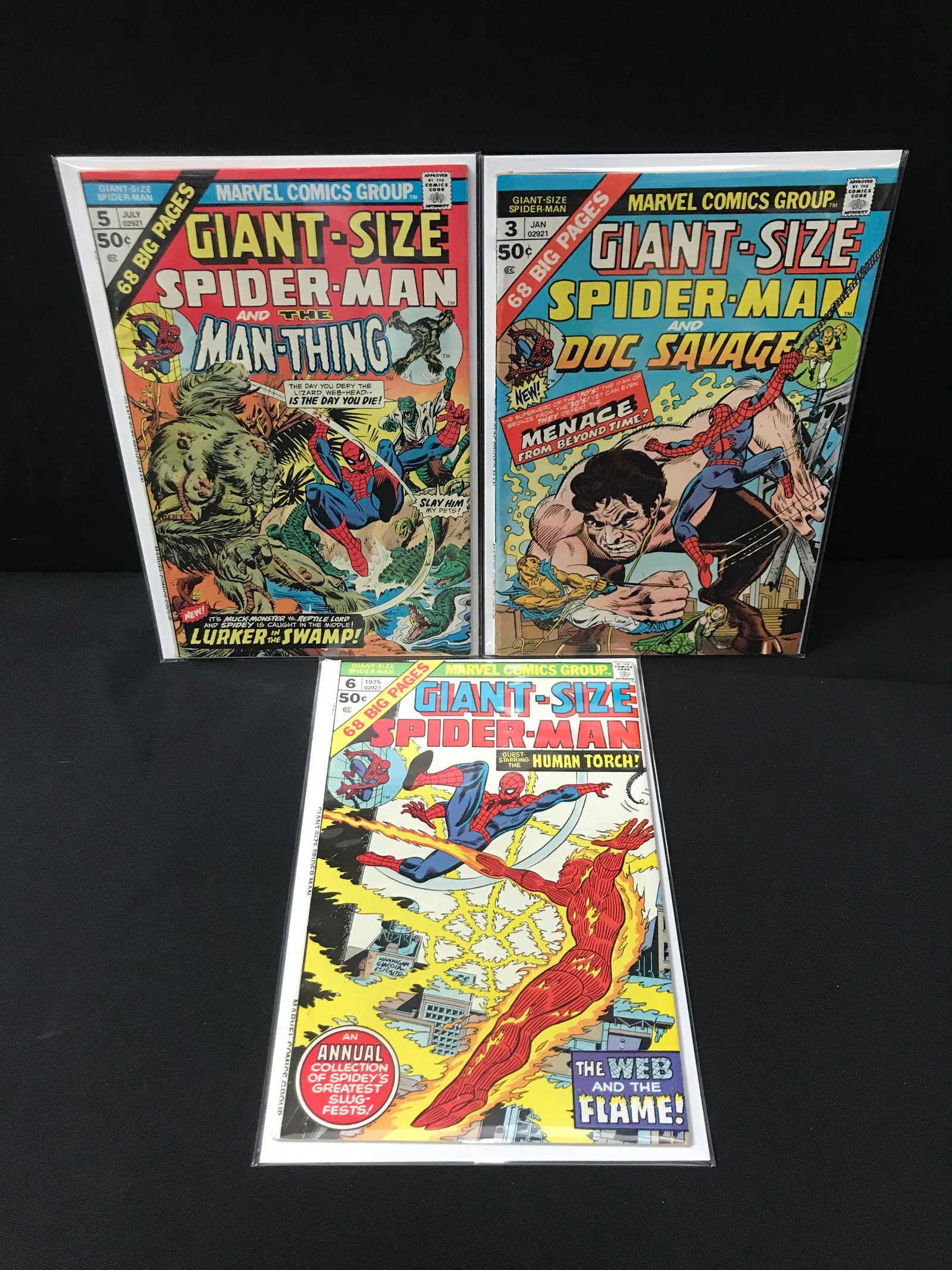 LOT OF 3 GIANT SIZED SPIDERMAN COMICS - MARVEL COMICS: Prices are in Canadian dollars