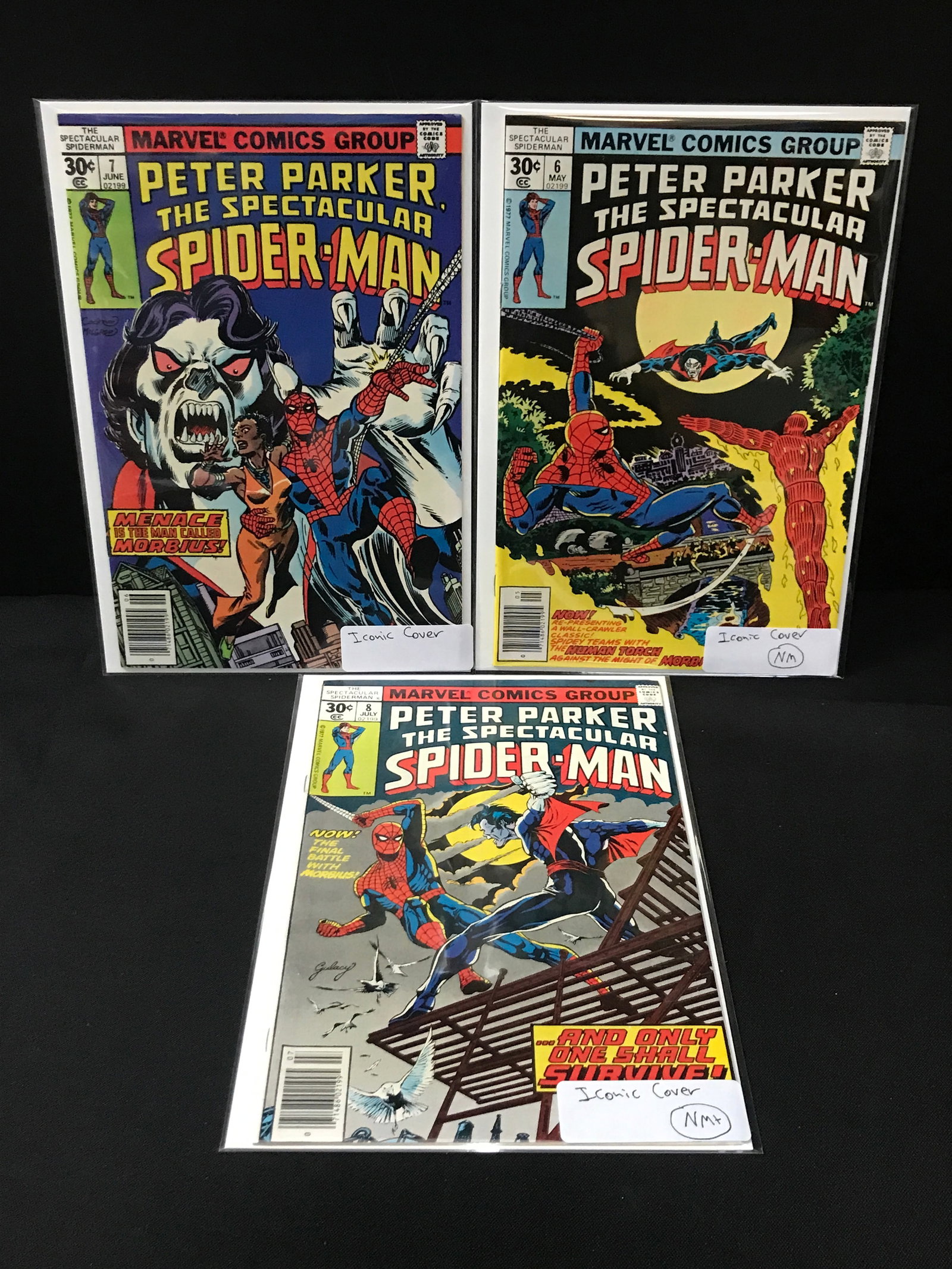 LOT OF 3 PETER PARKER THE SPECTACULAR SPIDERMAN #6 - #8 - MARVEL COMICS: Prices are in Canadian dollars