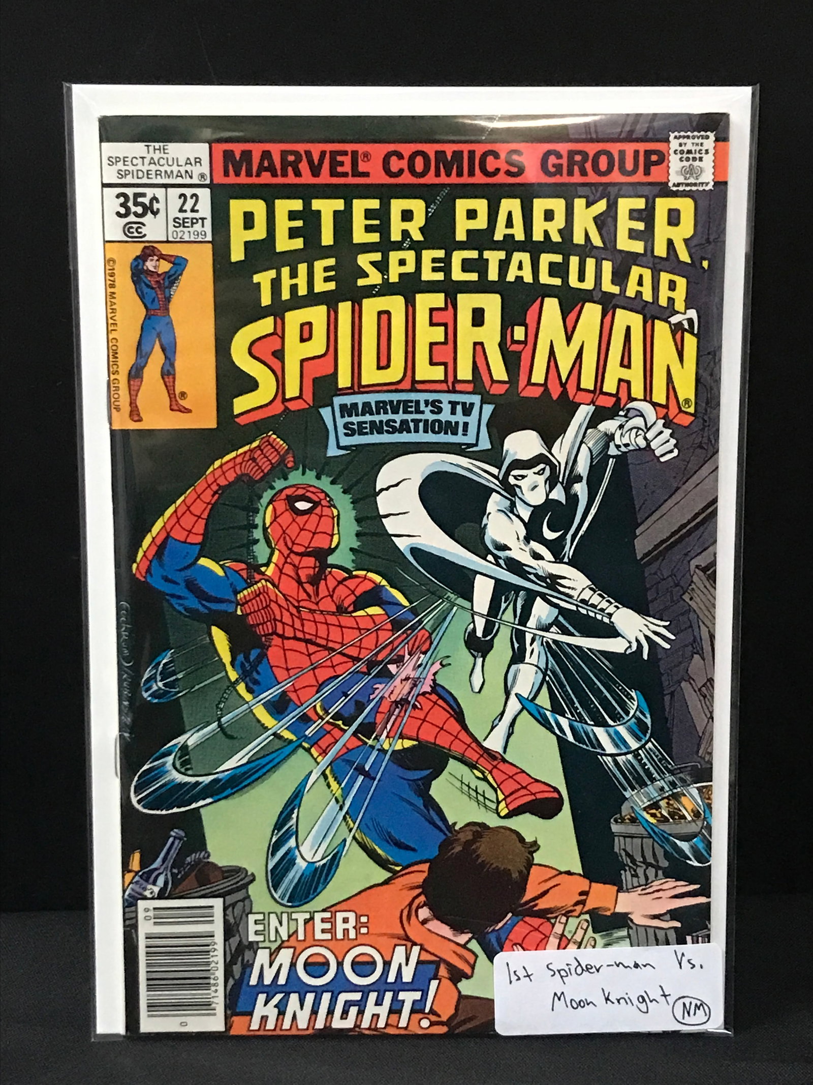 PETER PARKER THE SPECTACULAR SPIDERMAN #22 1ST SPIDERMAN VS MOON KNIGHT - MARVEL COMICS: Prices are in Canadian dollars