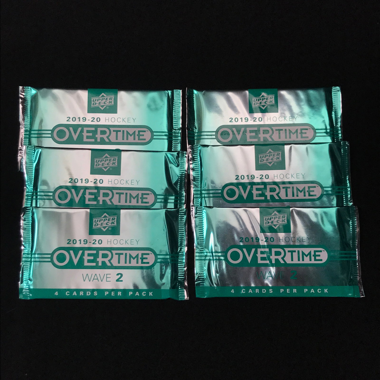 LOT OF 6 2019-20 UPPER DECK HOCKEY OVERTIME SEALED BOOSTER TRADING CARD PACKS (1 of 1)
