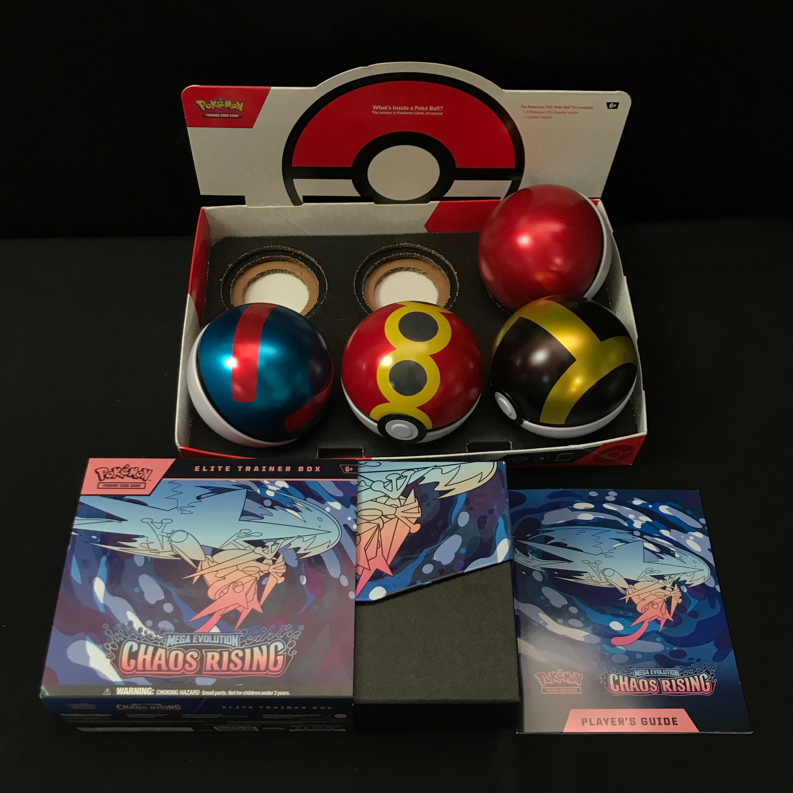 LOT OF POKEMON TCG POKE BALLS AND CHAOS RISING BOX (1 of 1)
