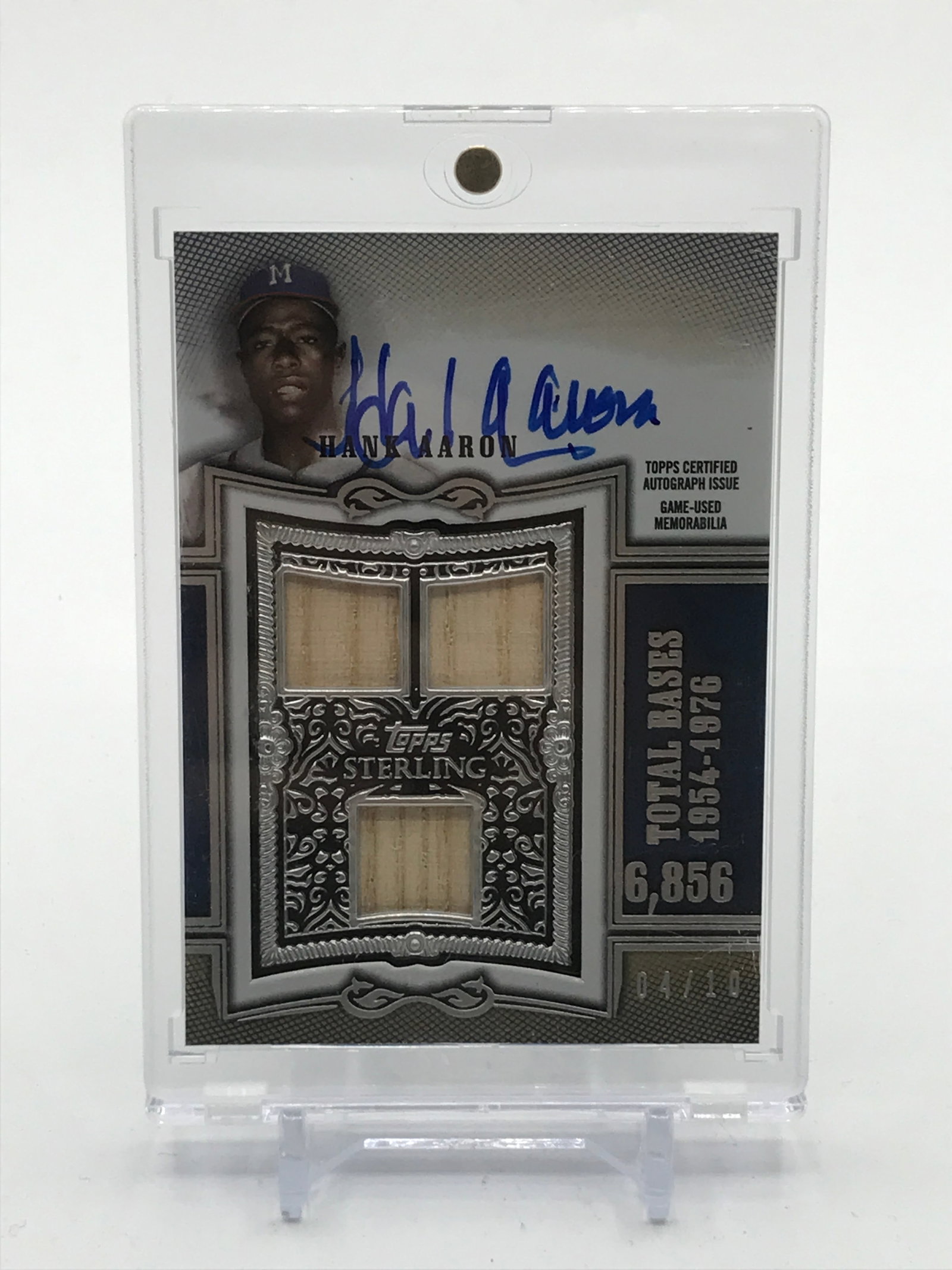 2020 TOPPS CERTIFIED AUTOGRAPH ISSUE HANK AARON SIGNED TRIPLE PATCH TRADING CARD 04/10: Prices are in Canadian dollars
