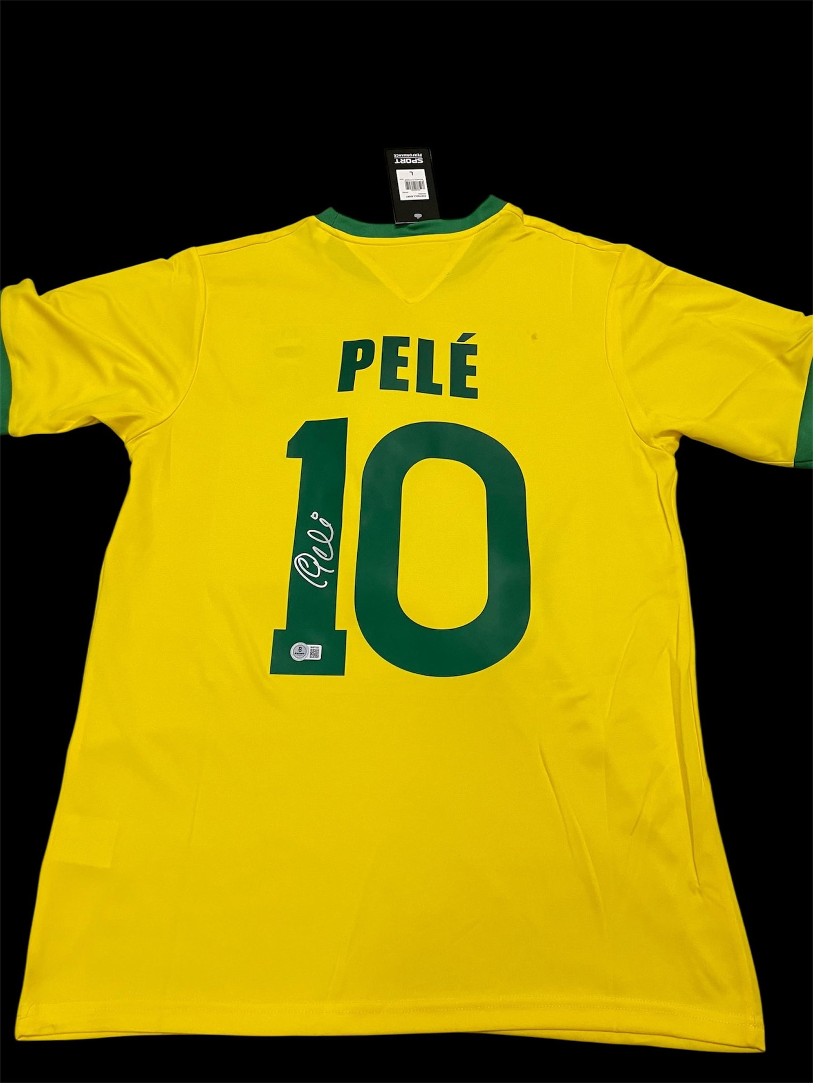 PELE SIGNED BRAZIL SOCCER JERSEY - BECKETT COA (1 of 2)
