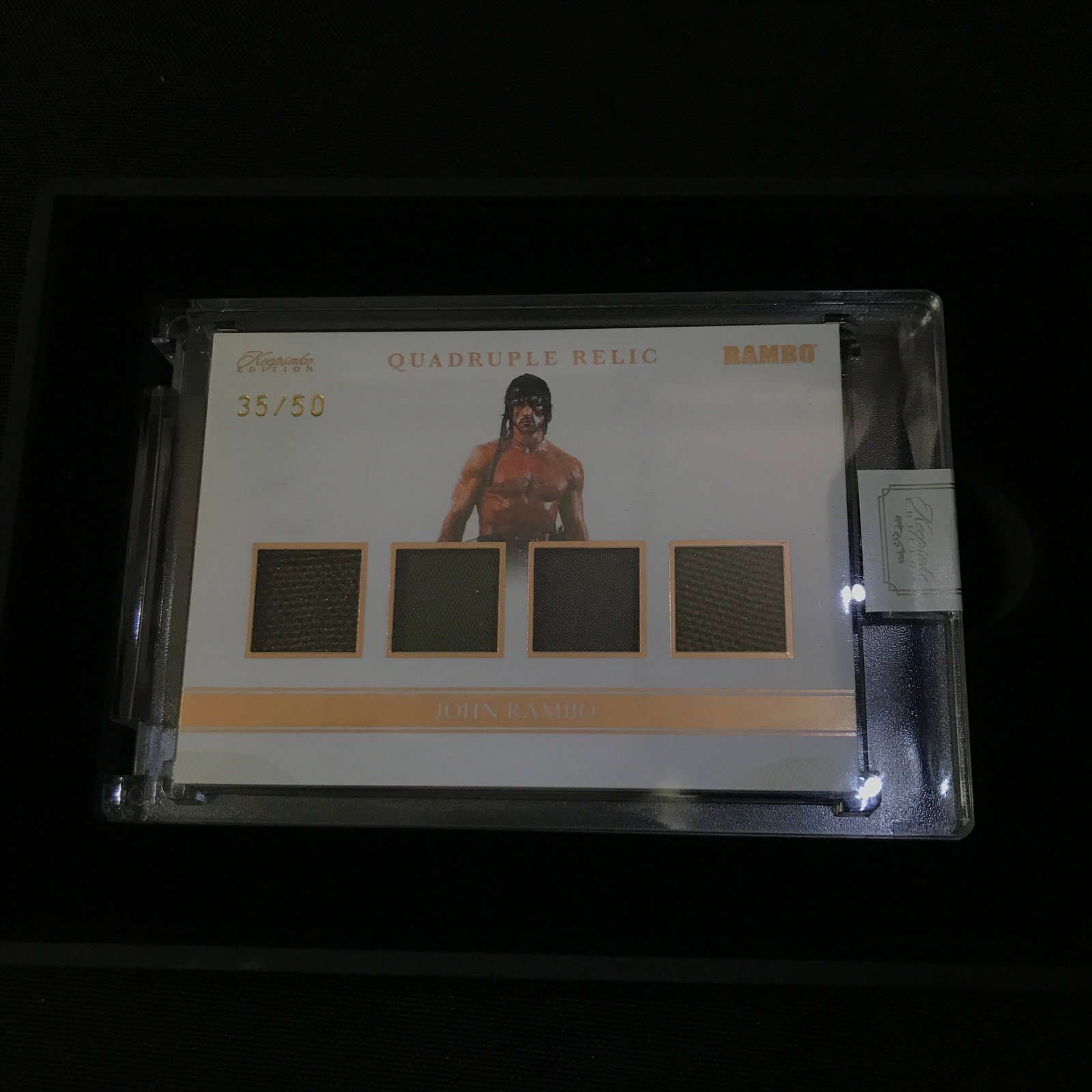 2024 KEEPSAKE EDITION RAMBO QUAD PATCH RAMBO TRADING CARD IN SPECIAL LIGHT UP BOX 35/50 (1 of 3)