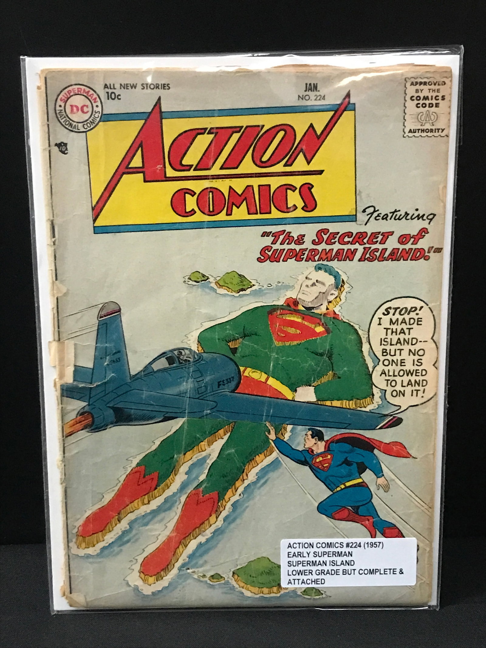 ACTION COMICS #224 (1957) COMPLETE AND ATTACHED - DC COMICS (1 of 1)
