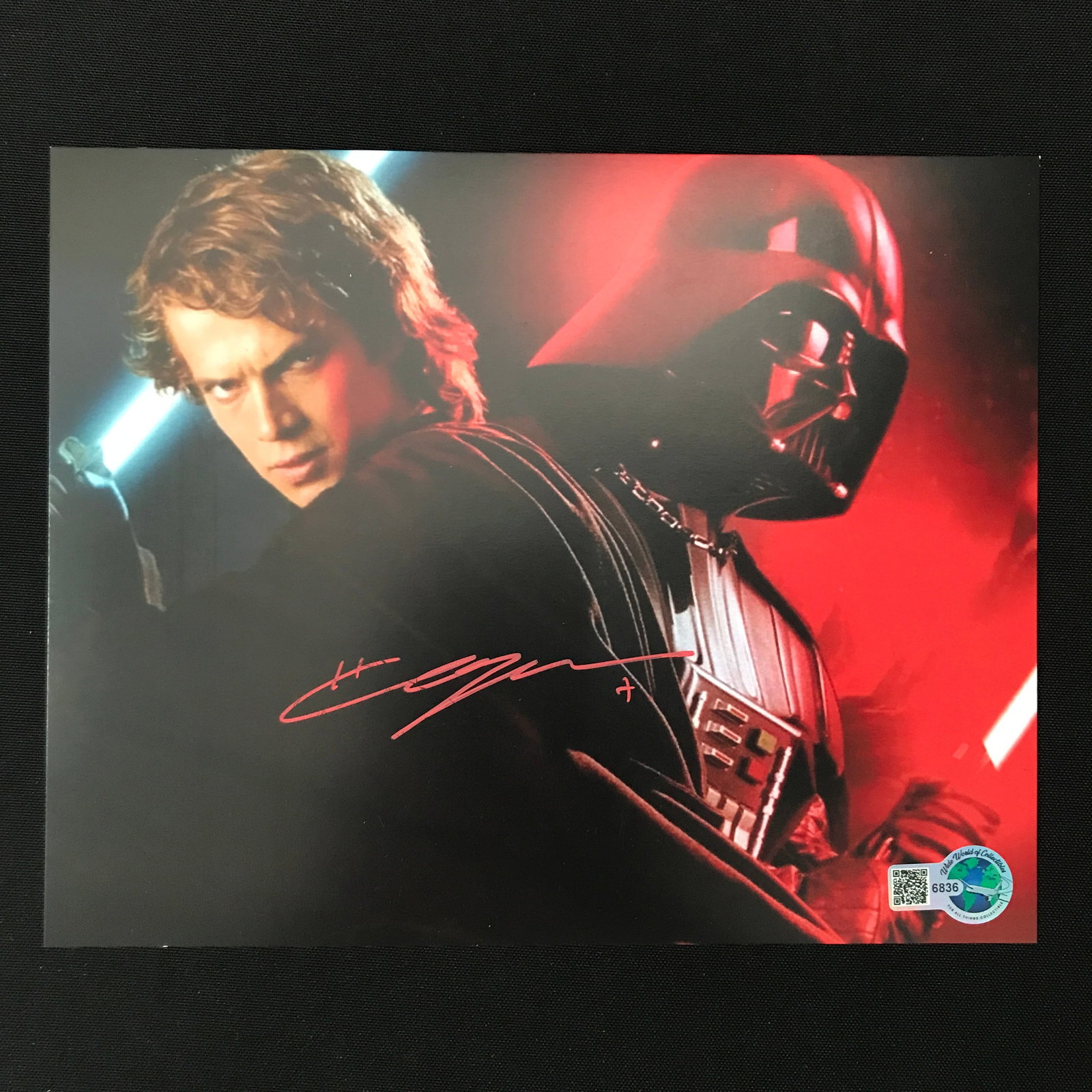 HAYDEN CHRISTENSEN SIGNED DARTH VADER 8X10 - WWOC COA (1 of 1)