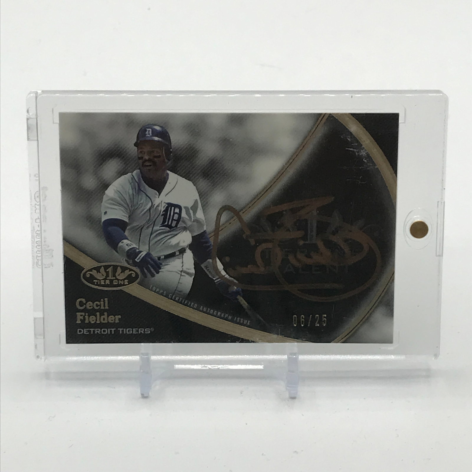 2020 TOPPS TIER ONE BASEBALL CECIL FIELDER SIGNED TRADING CARD 06/25 (1 of 2)