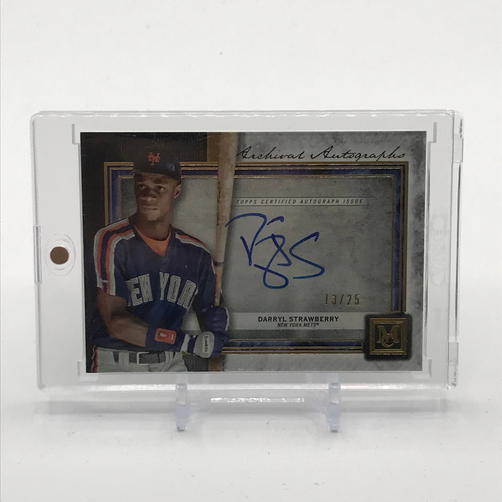 2020 TOPPS MUSEUM COLLECTION BASEBALL DARRYL STRAWBERRY SIGNED TRADING CARD 13/25 (1 of 2)
