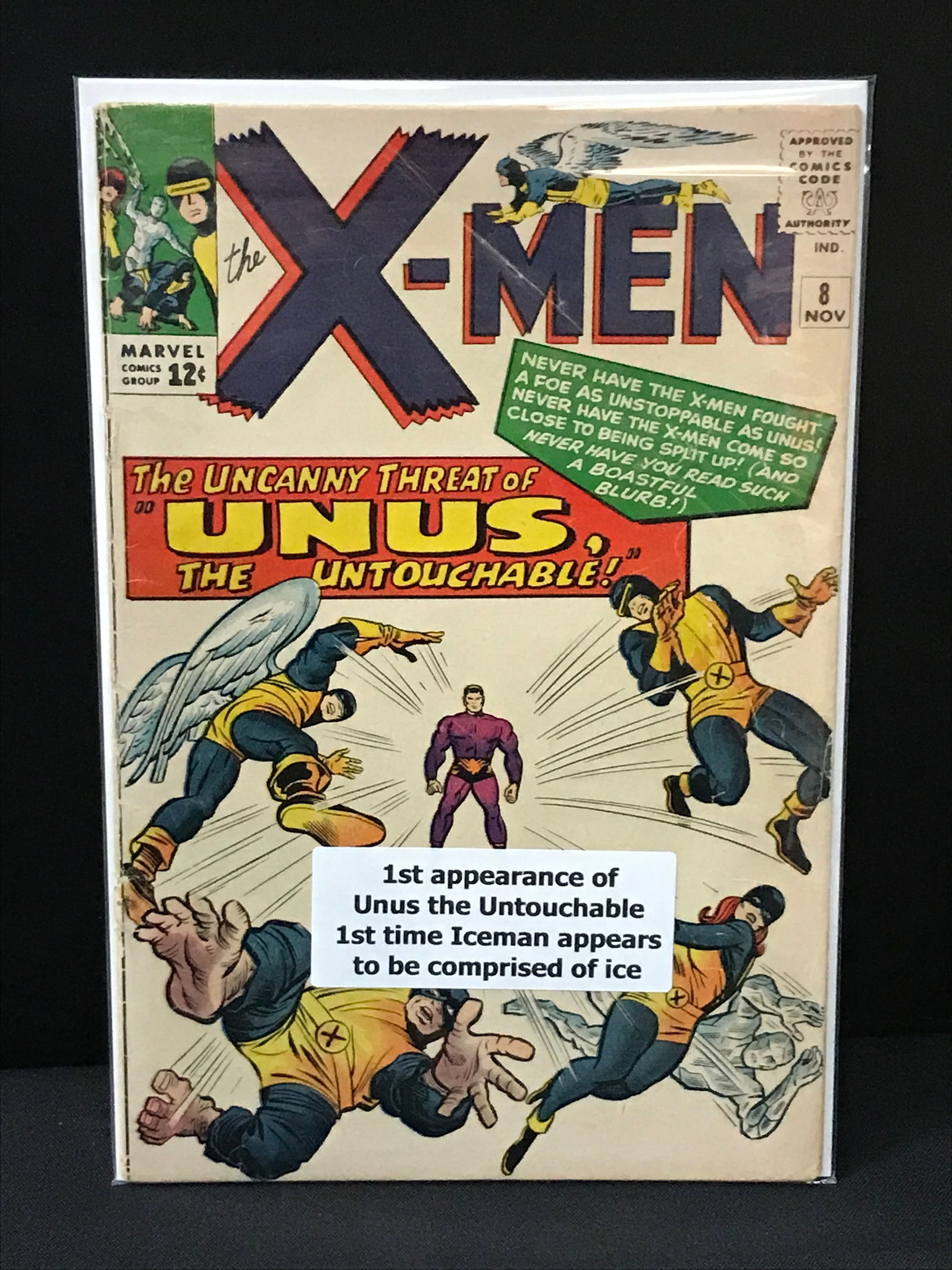 THE X-MEN #8 1ST APP OF UNUS THE UNTOUCHABLE - MARVEL COMICS (1 of 1)