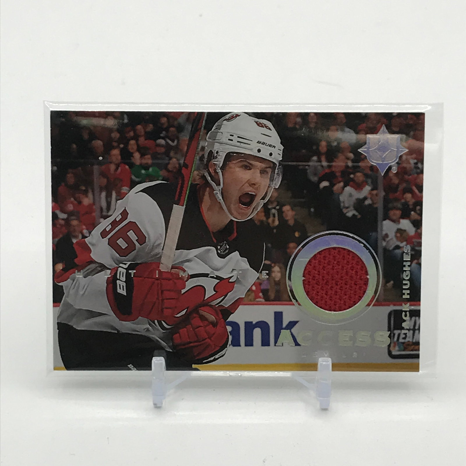 2019-20 UPPER DECK ULTIMATE COLLECTION HOCKEY JACK HUGHES ULTIMATE ACCESS PATCH TRADING CARD (1 of 2)