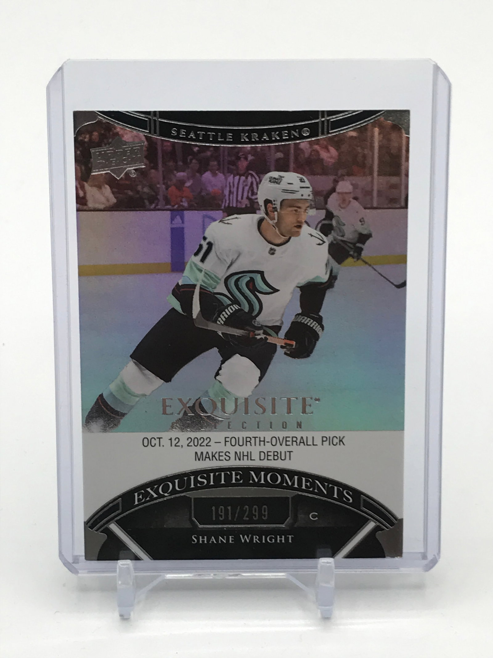 2022-23 UPPER DECK EXQUISITE COLLECTION HOCKEY SHANE WRIGHT TRADING CARD 191/299 (1 of 2)