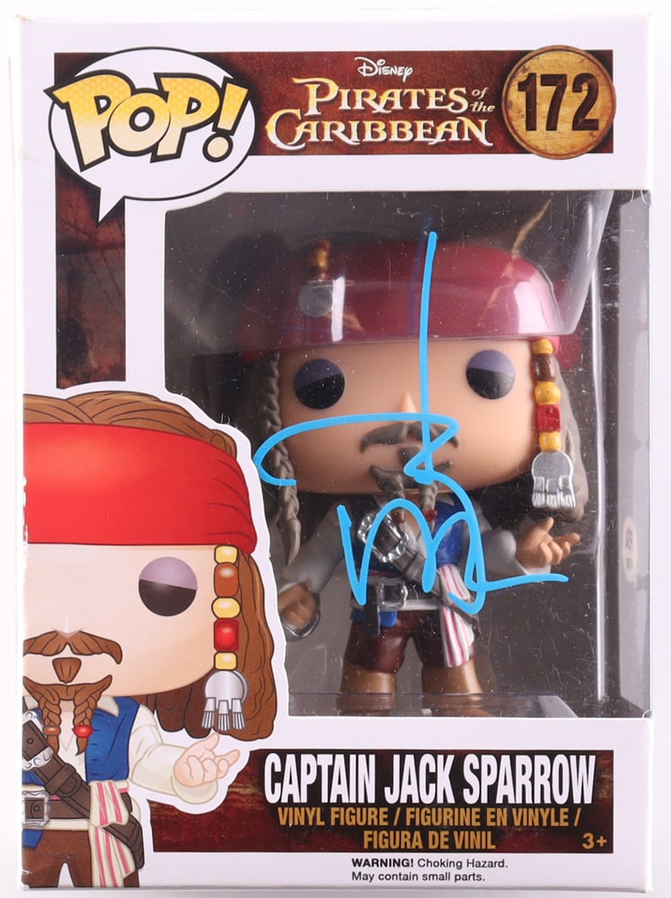 JOHNNY DEPP SIGNED CAPTAIN JACK SPARROW PIRATES OF THE CARIBBEAN FUNKO POP - PSA COA (1 of 2)