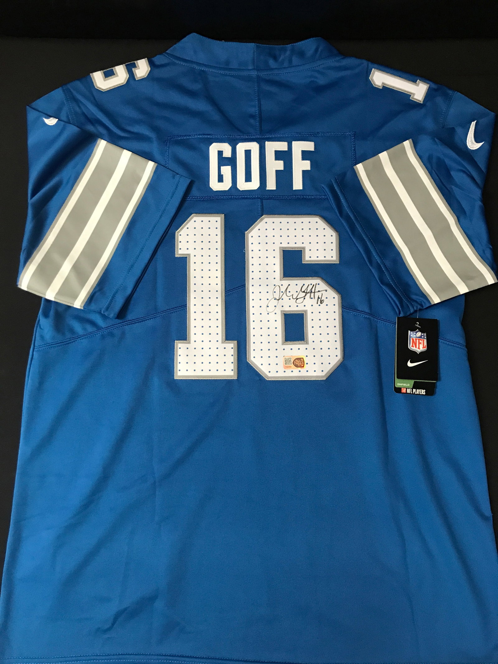 JARED GOFF SIGNED DETROIT LIONS CUSTOM JERSEY - ELITE COA: Prices are in Canadian dollars
