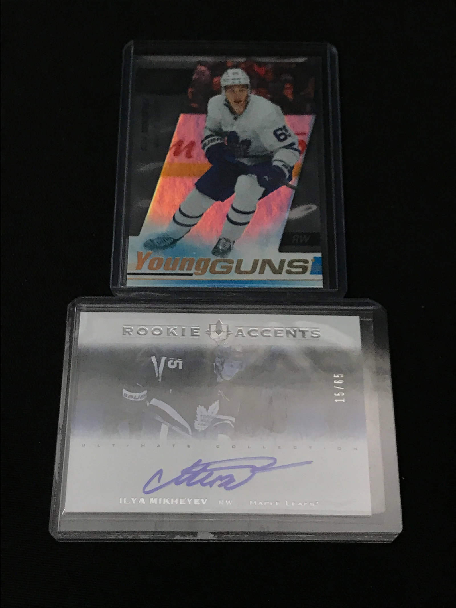 LOT OF 2 HOCKEY TRADING CARDS INCLUDING ILYA MIKHEYEV SIGNED: Prices are in Canadian dollars