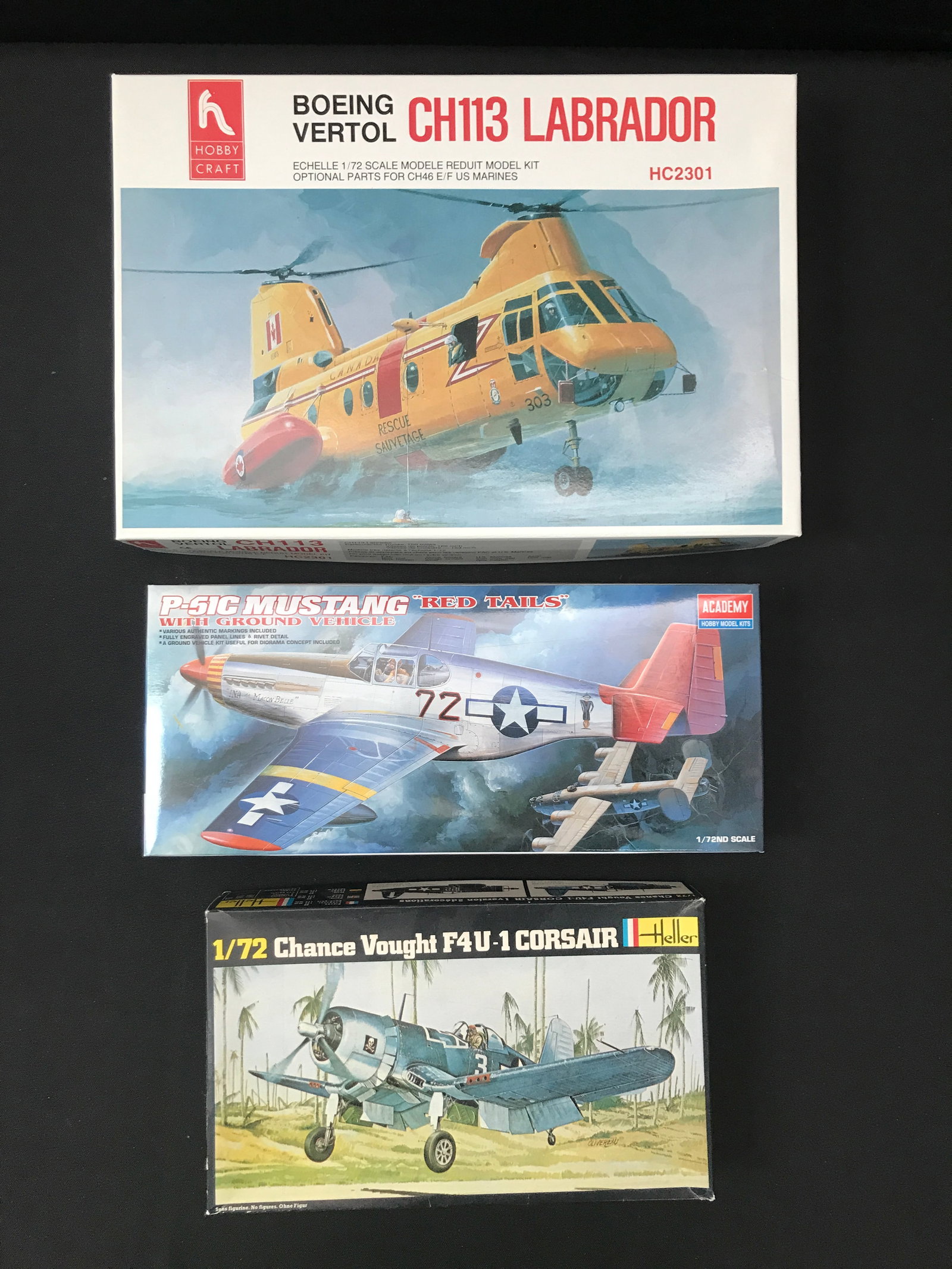 LOT OF 3 MODEL KIT AIRPLANES IN ORIGINAL PACKAGING (1 of 1)