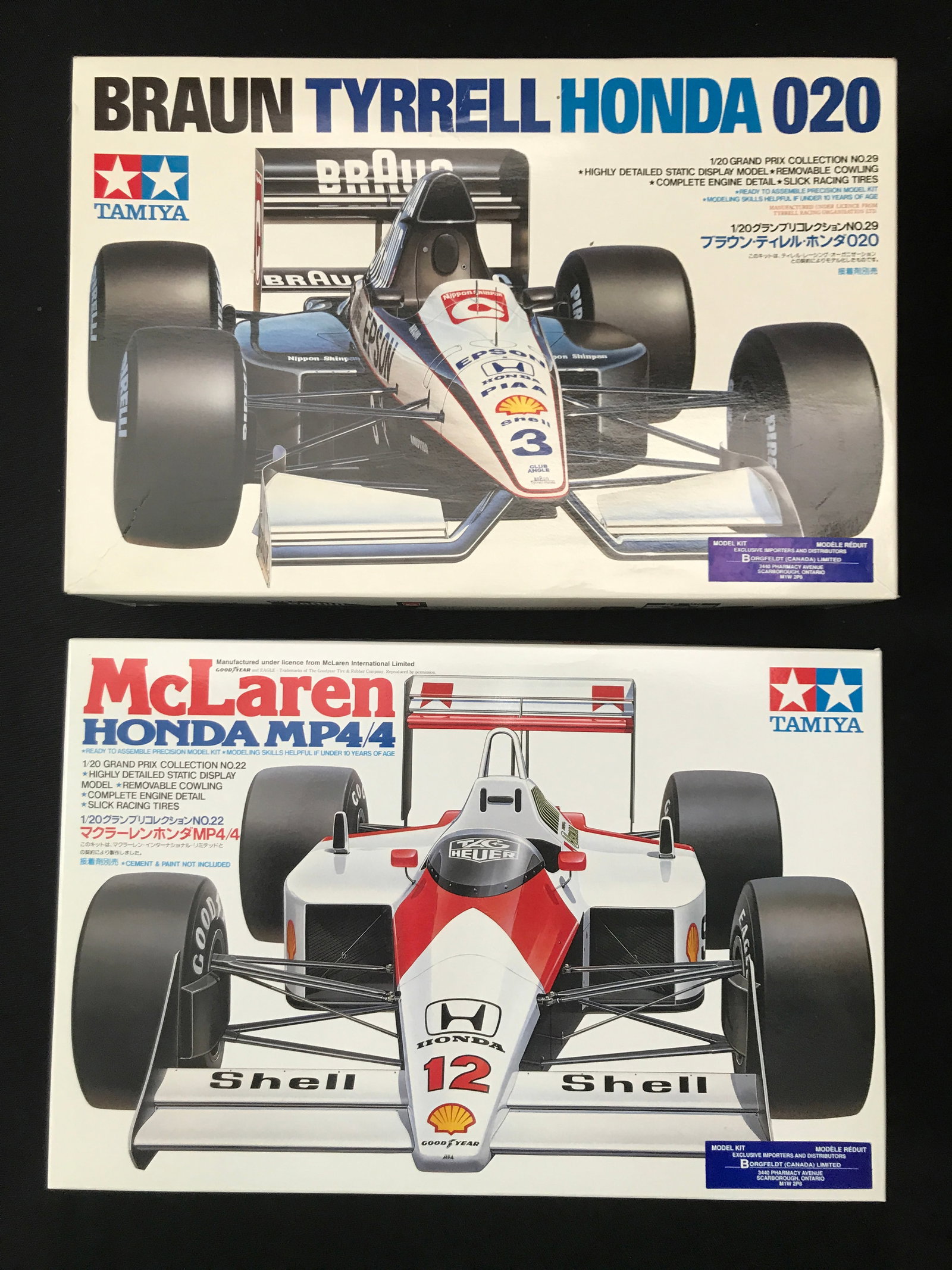 LOT OF 2 MODEL KIT RACING CARS IN ORIGINAL PACKAGING: Prices are in Canadian dollars