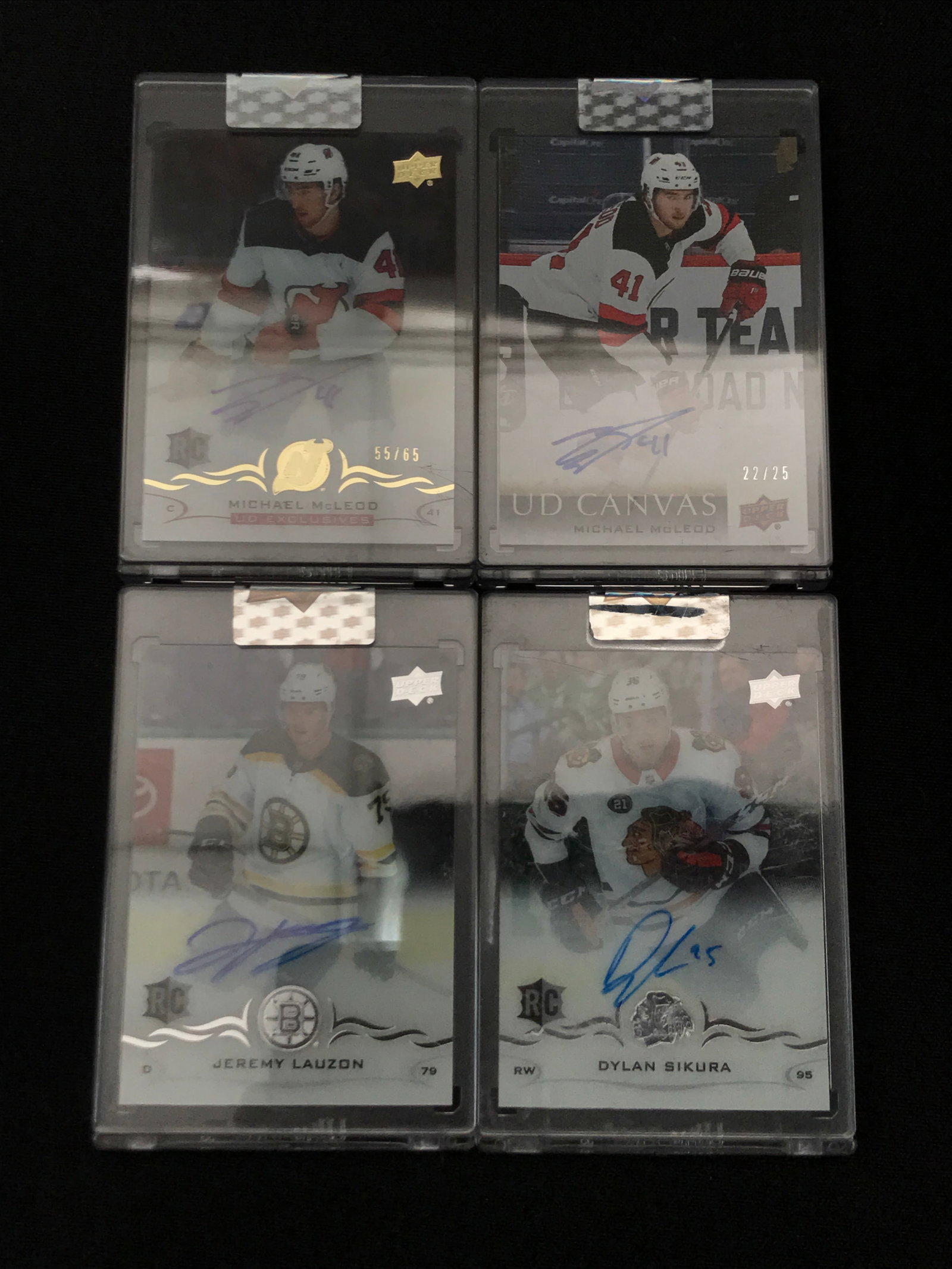 LOT OF 4 SIGNED UPPER DECK CLEAR CUT HOCKEY TRADING CARDS (1 of 1)