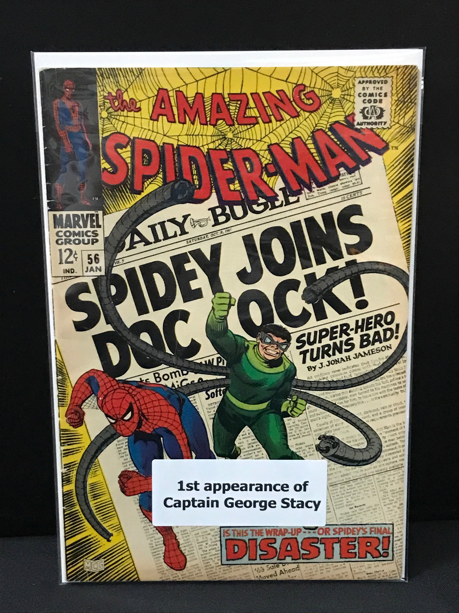 THE AMAZING SPIDERMAN #56 1ST APP CAPTAIN GEORGE STACY - MARVEL COMICS (1 of 1)