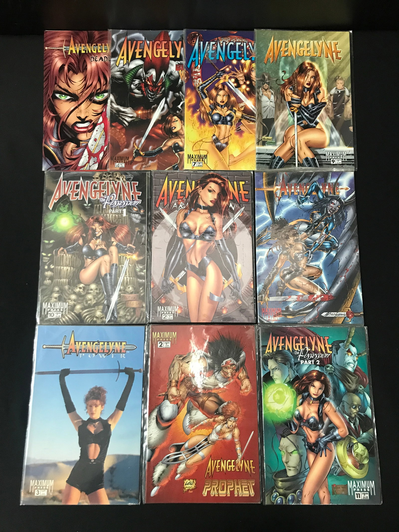 LOT OF 10 AVENGELYNE COMICS - MAXIMUM PRESS: Prices are in Canadian dollars