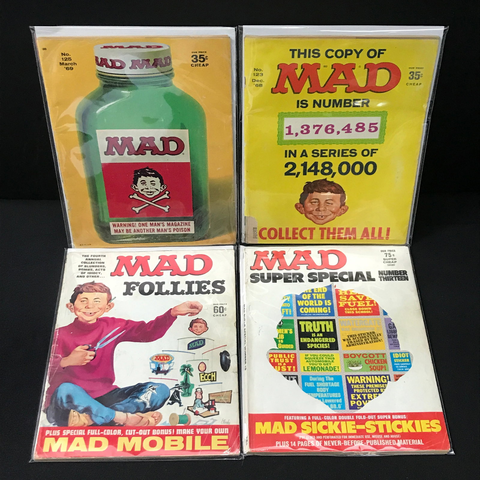 LOT OF 4 MAD MAGAZINES: Prices are in Canadian dollars