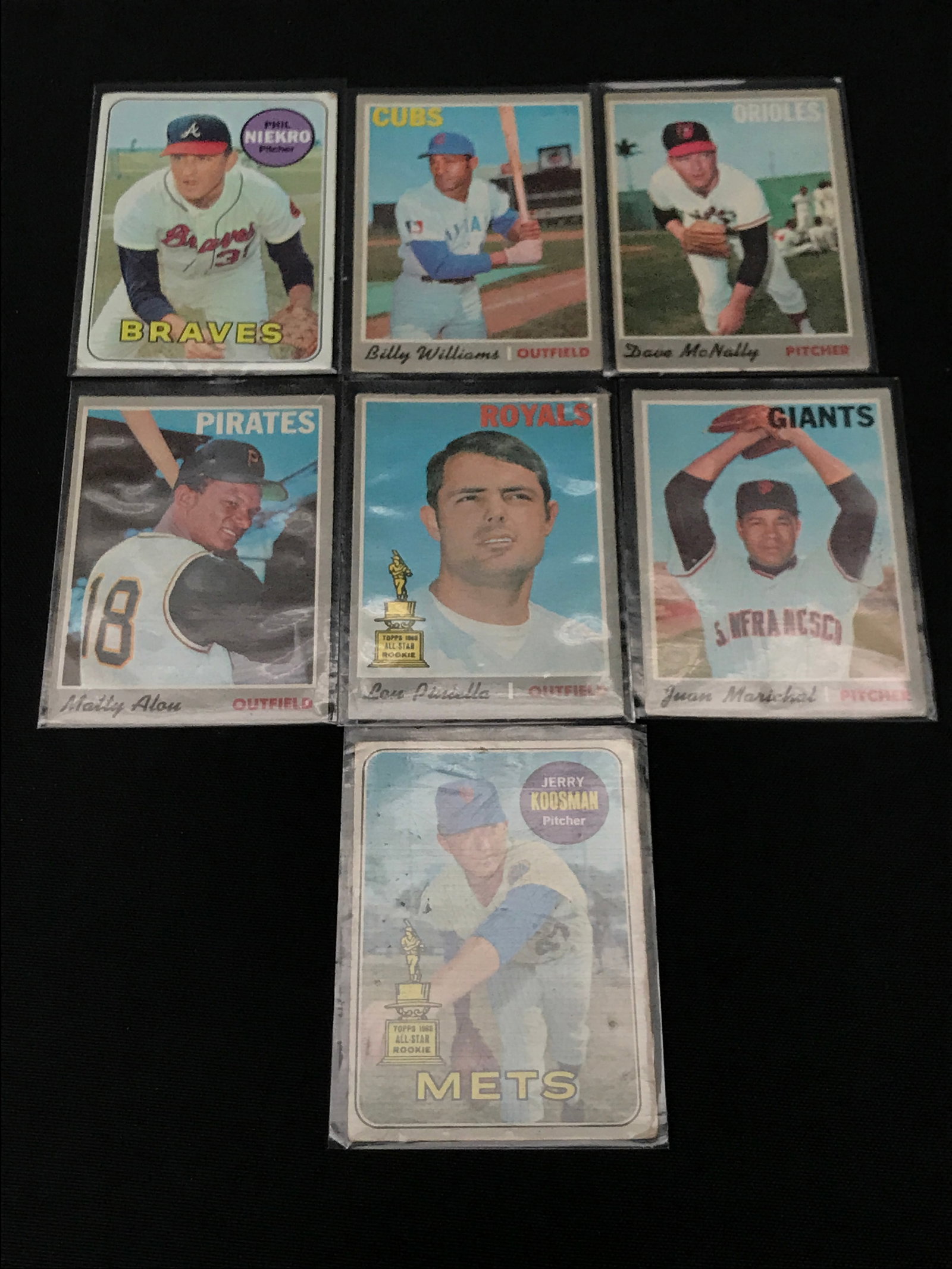 LOT OF 7 1970 TOPPS BASEBALL TRADING CARDS (SEMI STARS) (1 of 1)