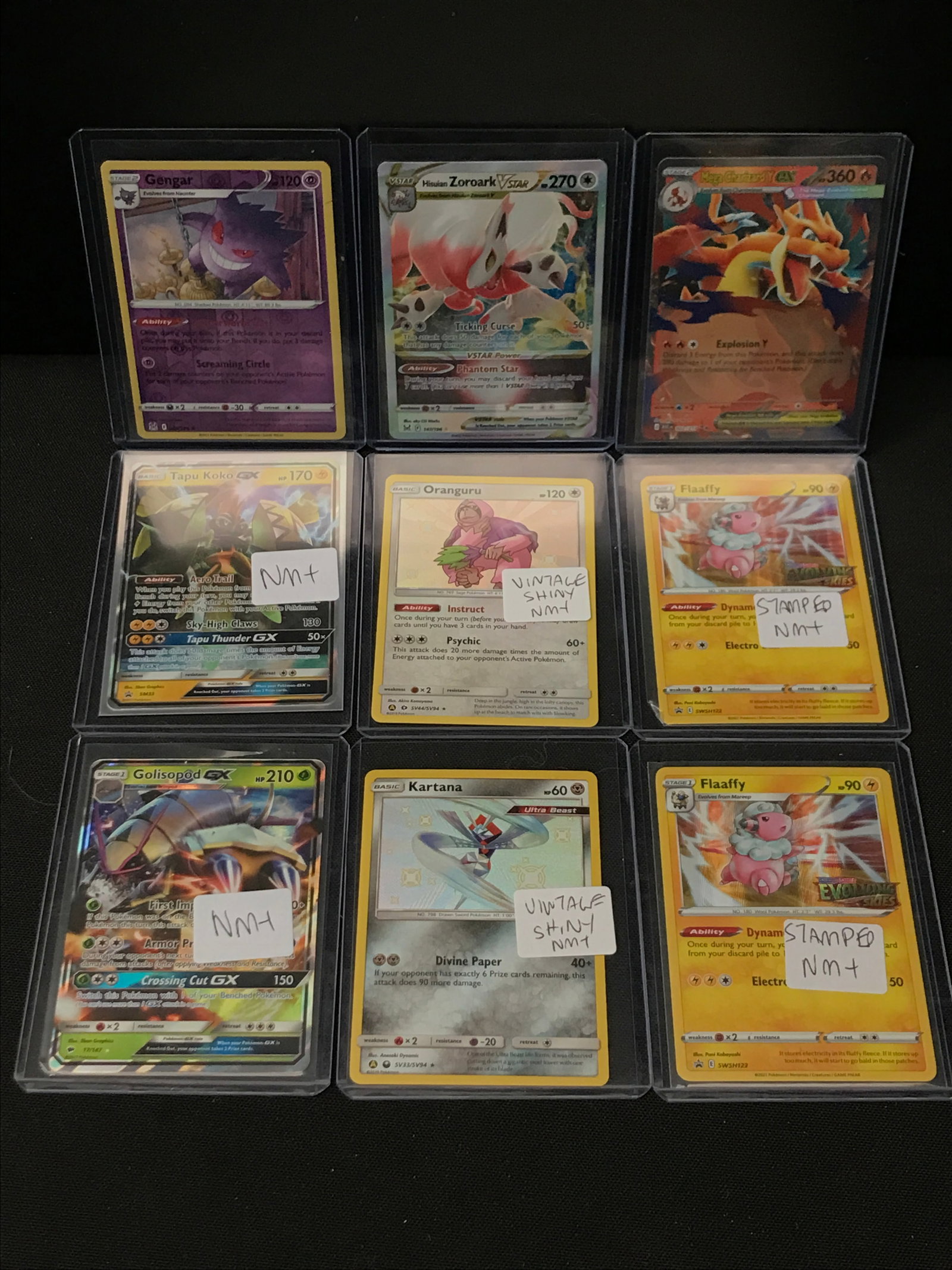 LOT OF 9 POKEMON TCG TRADING CARDS IN INDIVIDUAL SLEEVES - SEVERAL STAMPED NM+: Prices are in Canadian dollars